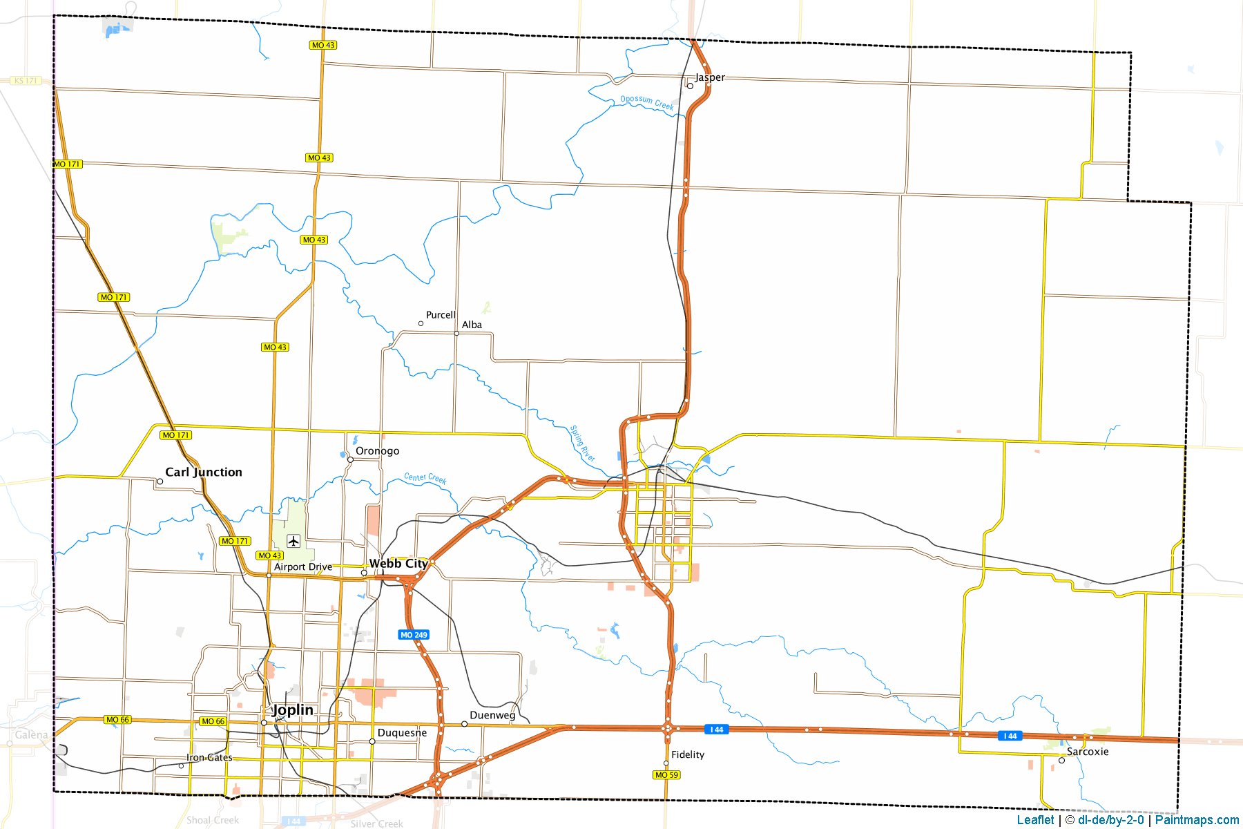 Muestras de recorte de mapas Jasper (Missouri)-1