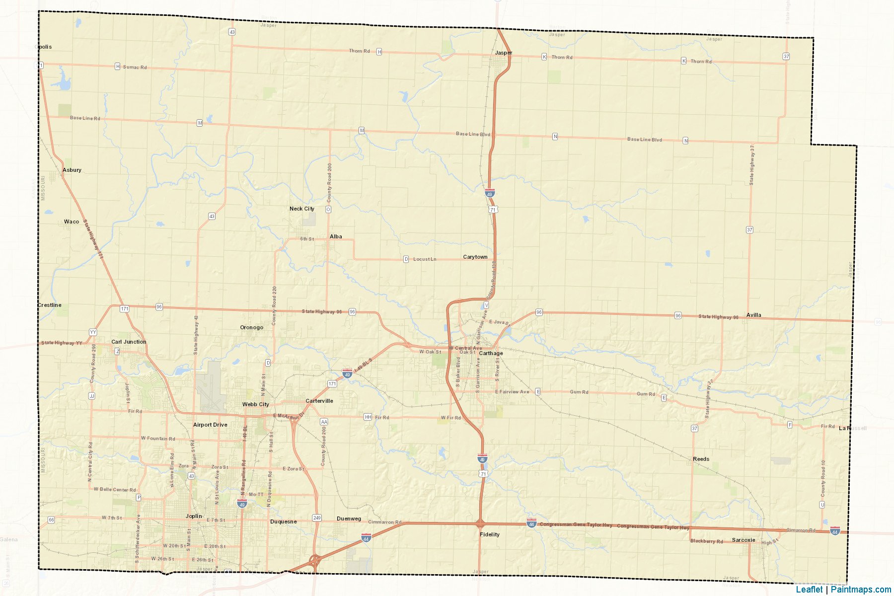 Muestras de recorte de mapas Jasper (Missouri)-2