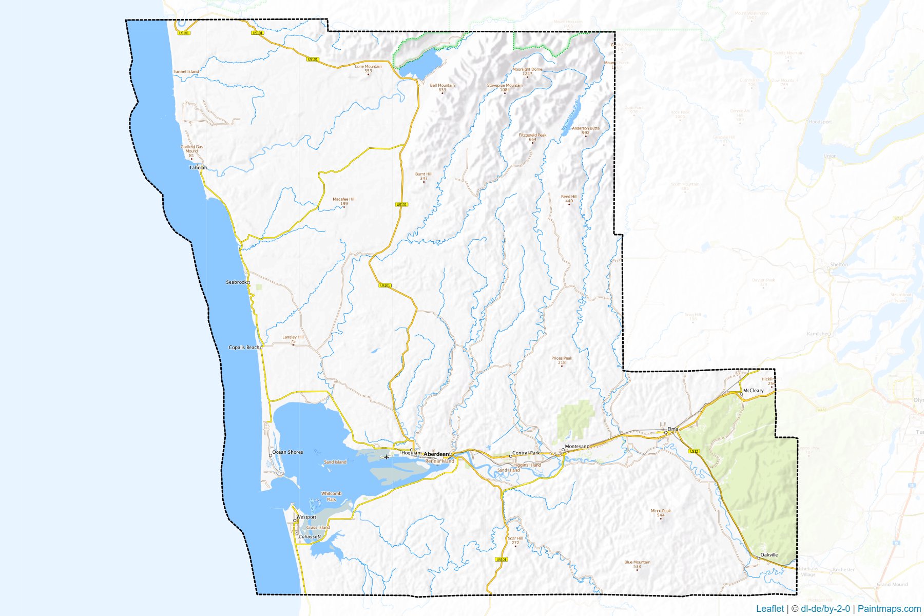 Grays Harbor (Washington) Map Cropping Samples-1