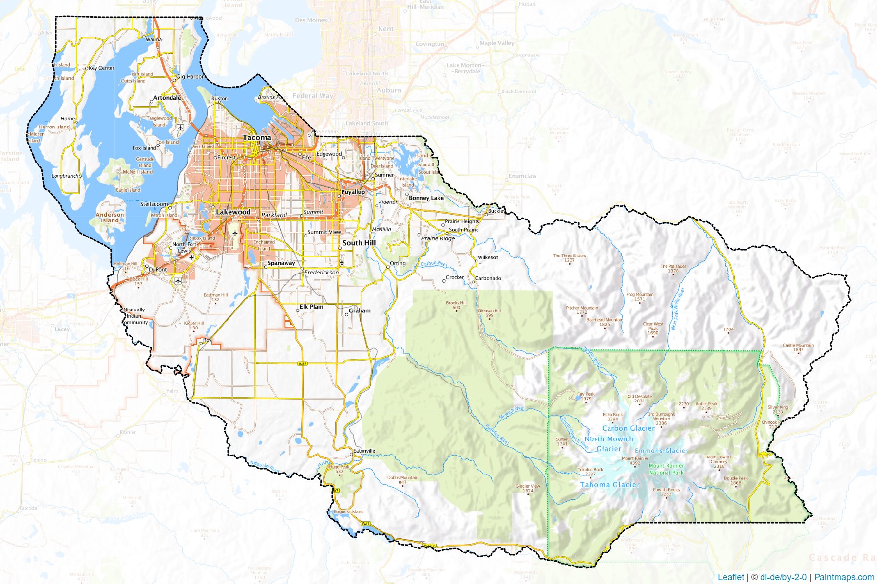 Muestras de recorte de mapas Pierce (Washington)-1