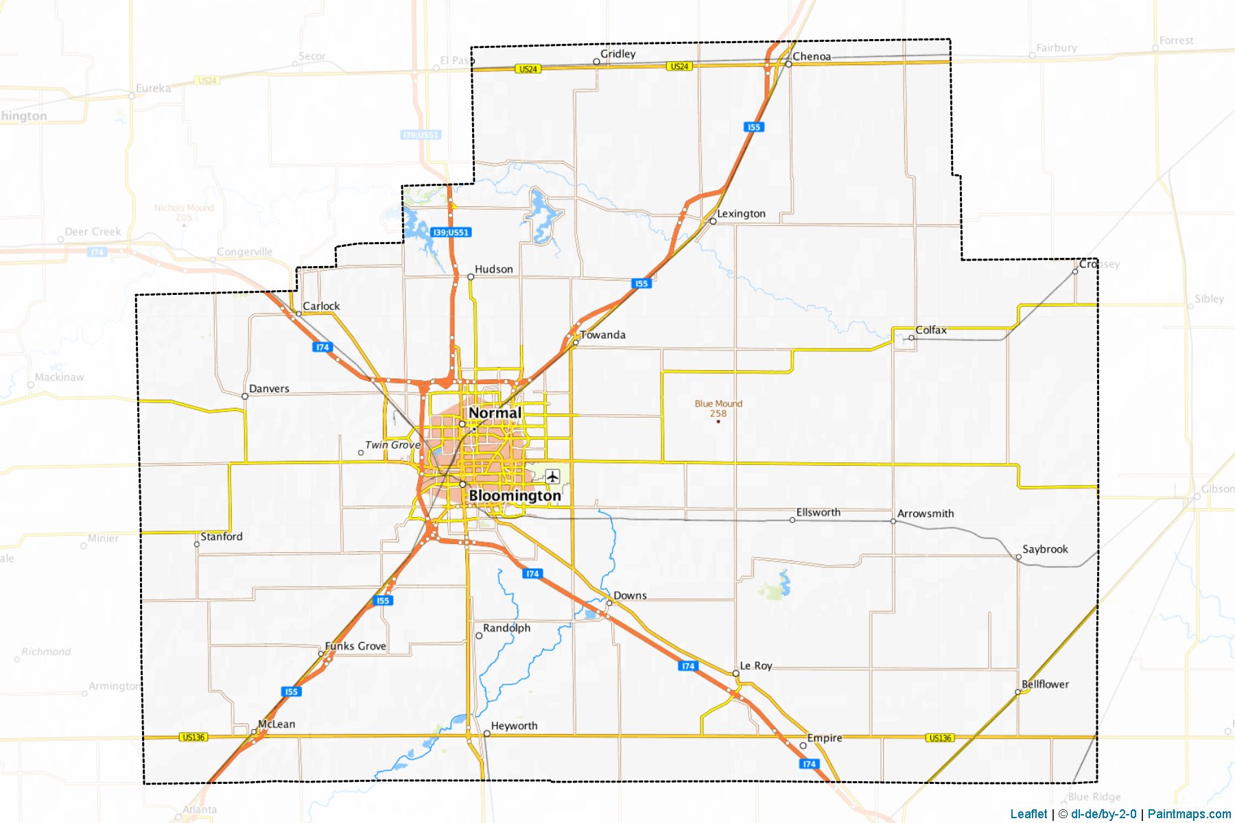 Muestras de recorte de mapas McLean (Illinois)-1