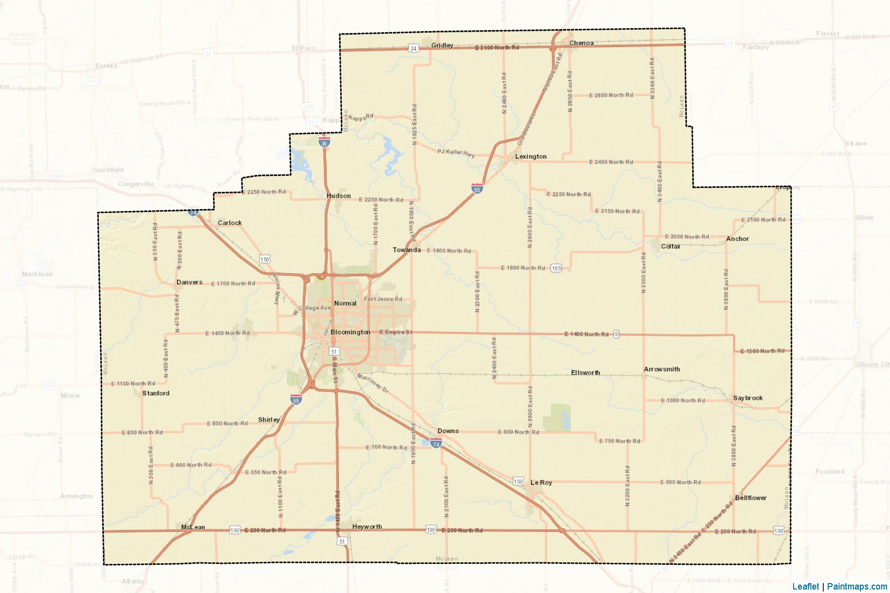 Muestras de recorte de mapas McLean (Illinois)-2