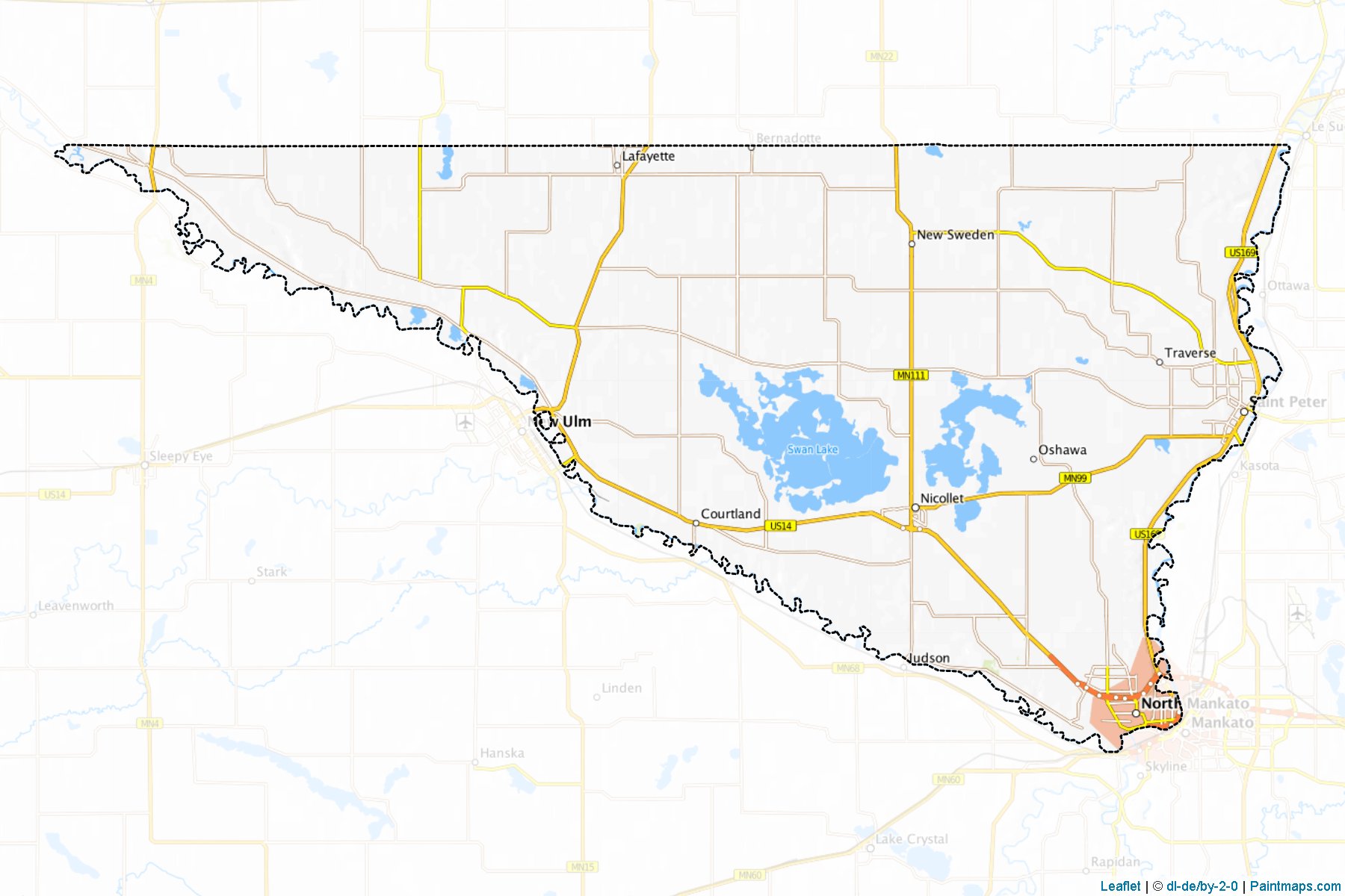 Nicollet County (Minnesota) Haritası Örnekleri-1