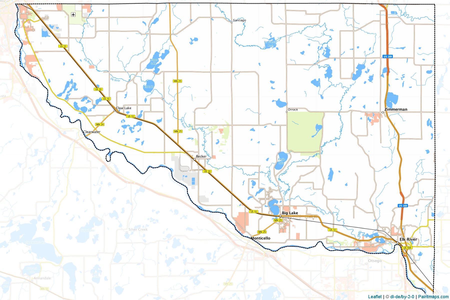 Sherburne County (Minnesota) Haritası Örnekleri-1