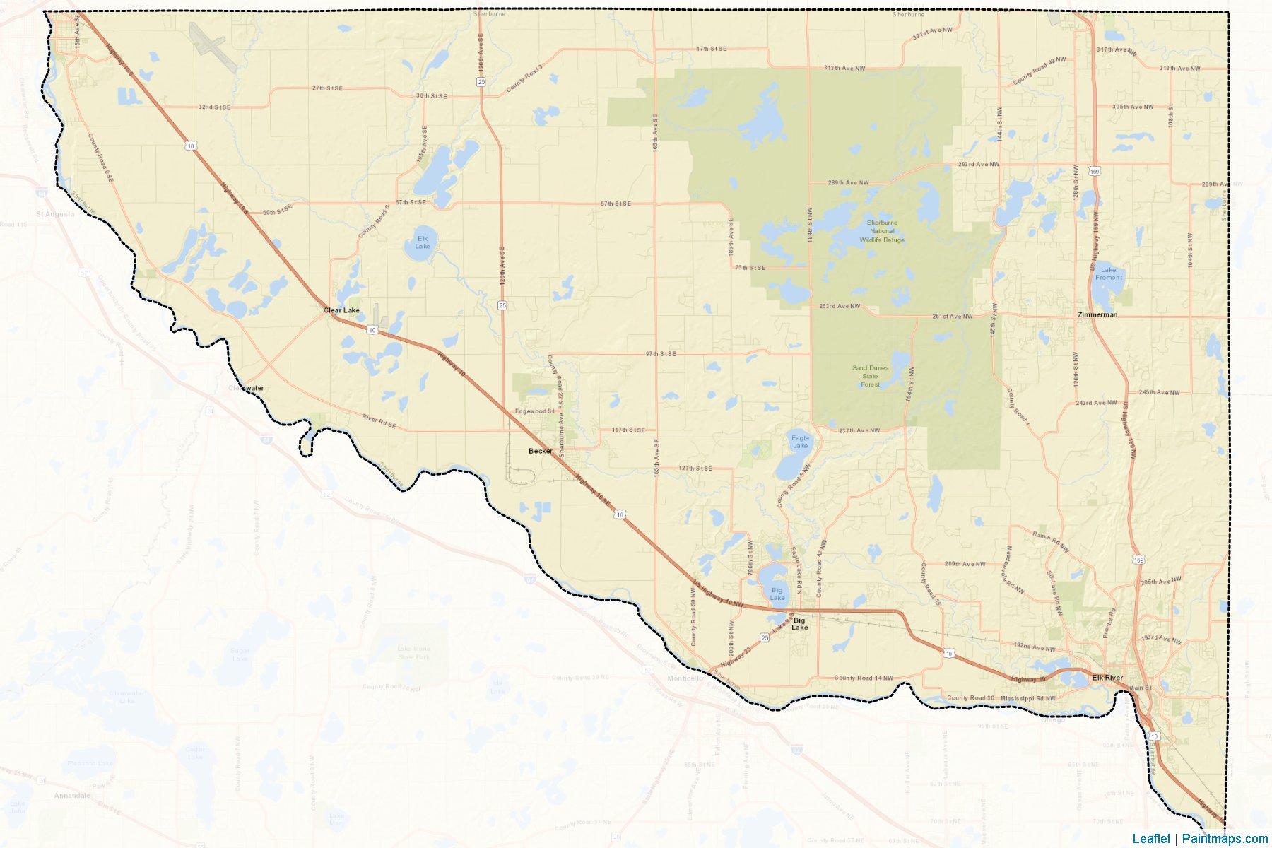 Muestras de recorte de mapas Sherburne (Minnesota)-2