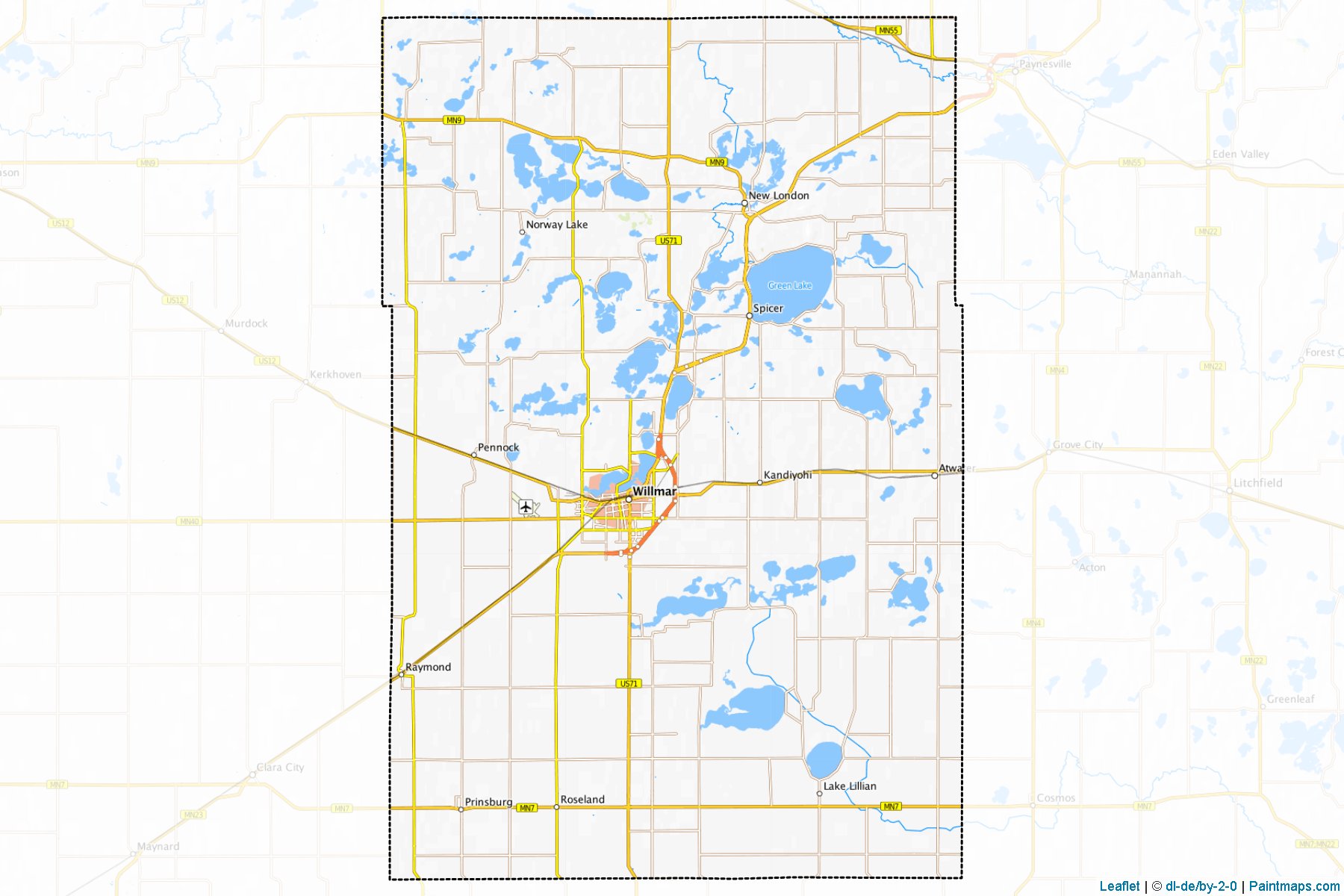 Kandiyohi (Minnesota) Map Cropping Samples-1