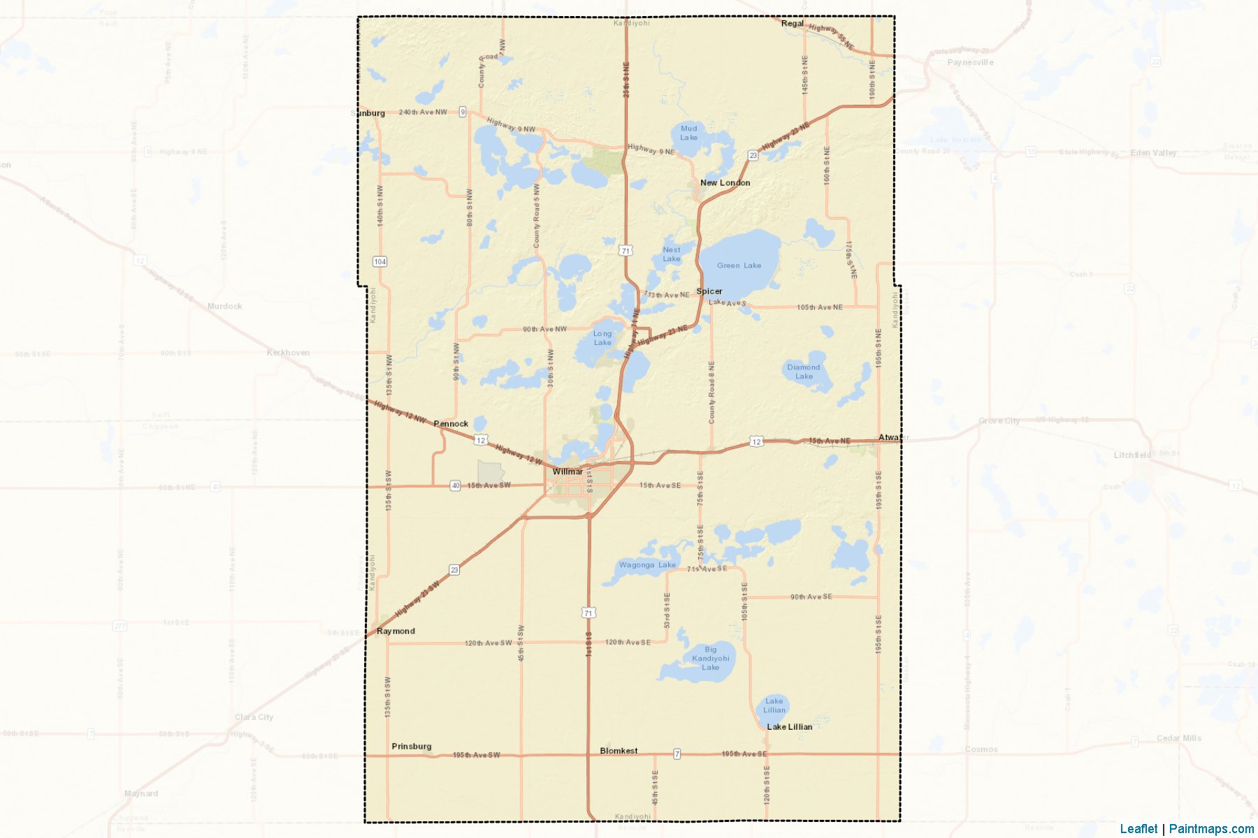 Kandiyohi (Minnesota) Map Cropping Samples-2