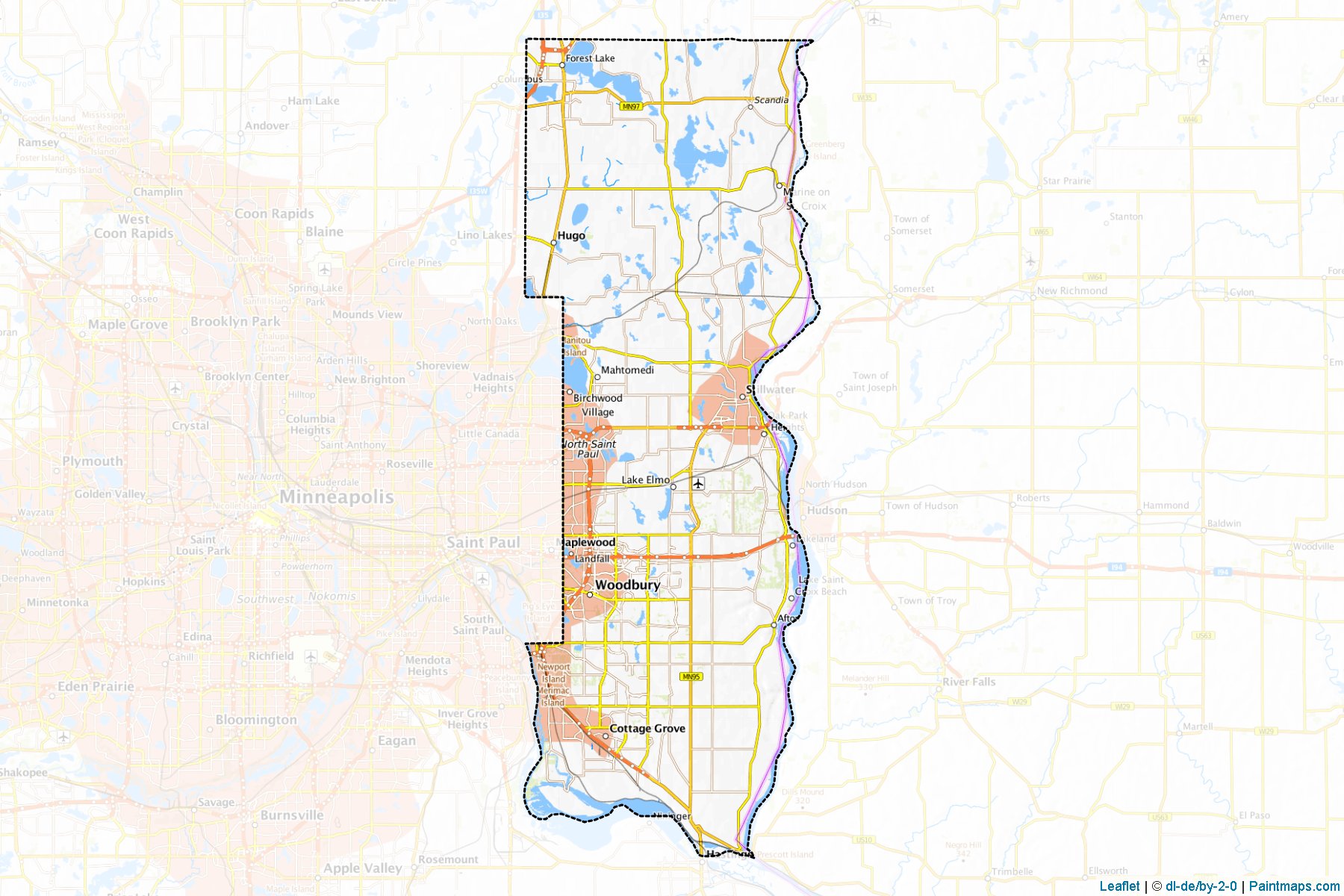 Washington County (Minnesota) Haritası Örnekleri-1