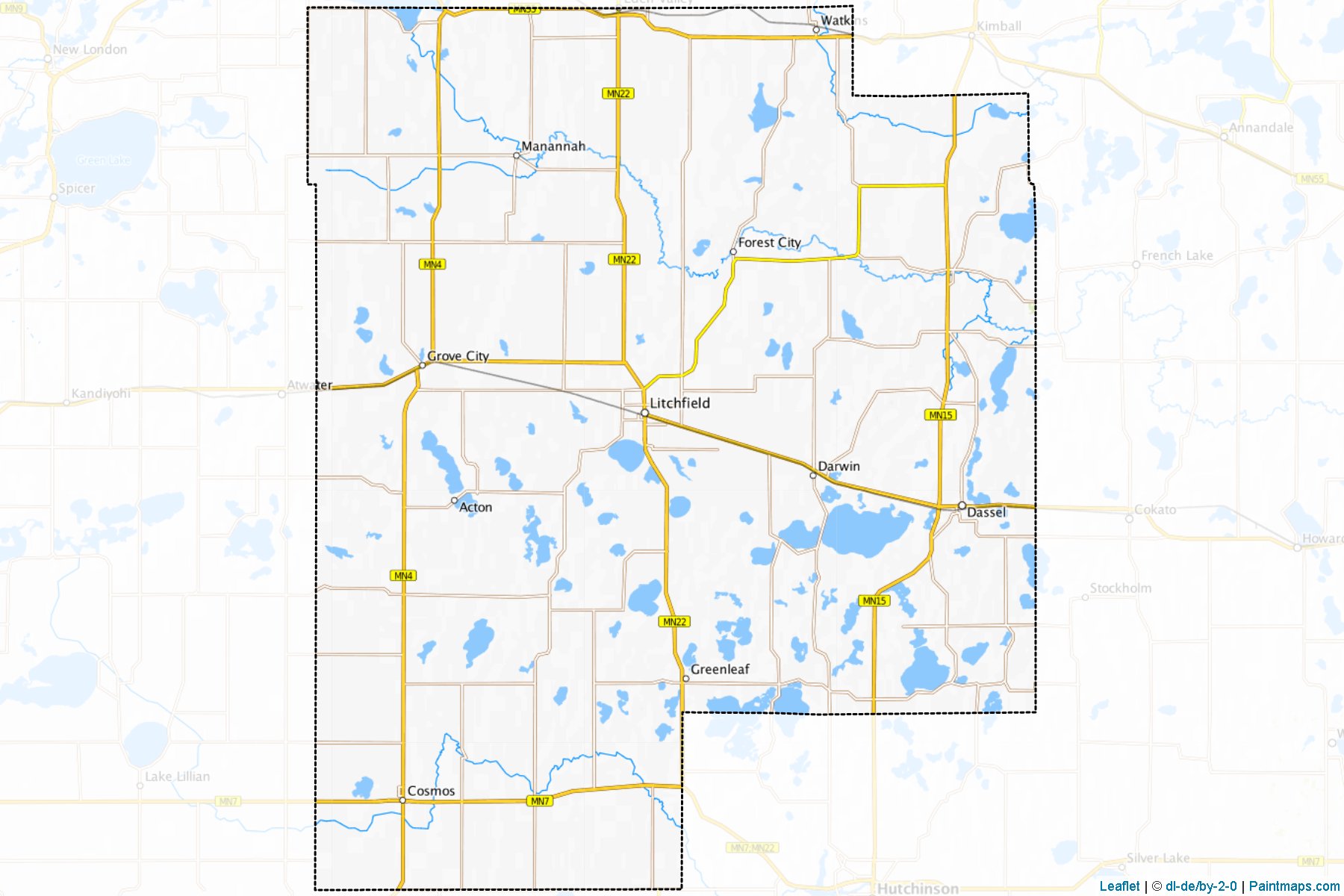 Muestras de recorte de mapas Meeker (Minnesota)-1