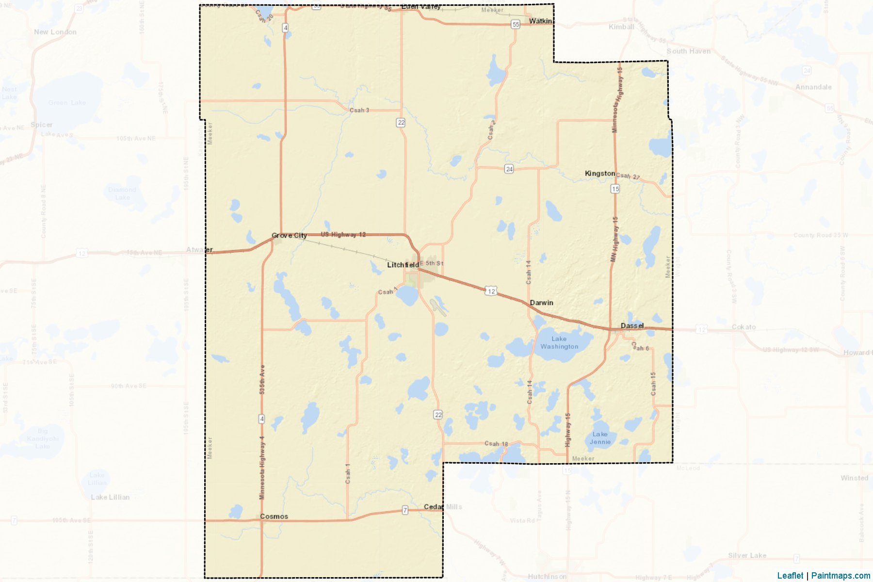 Muestras de recorte de mapas Meeker (Minnesota)-2