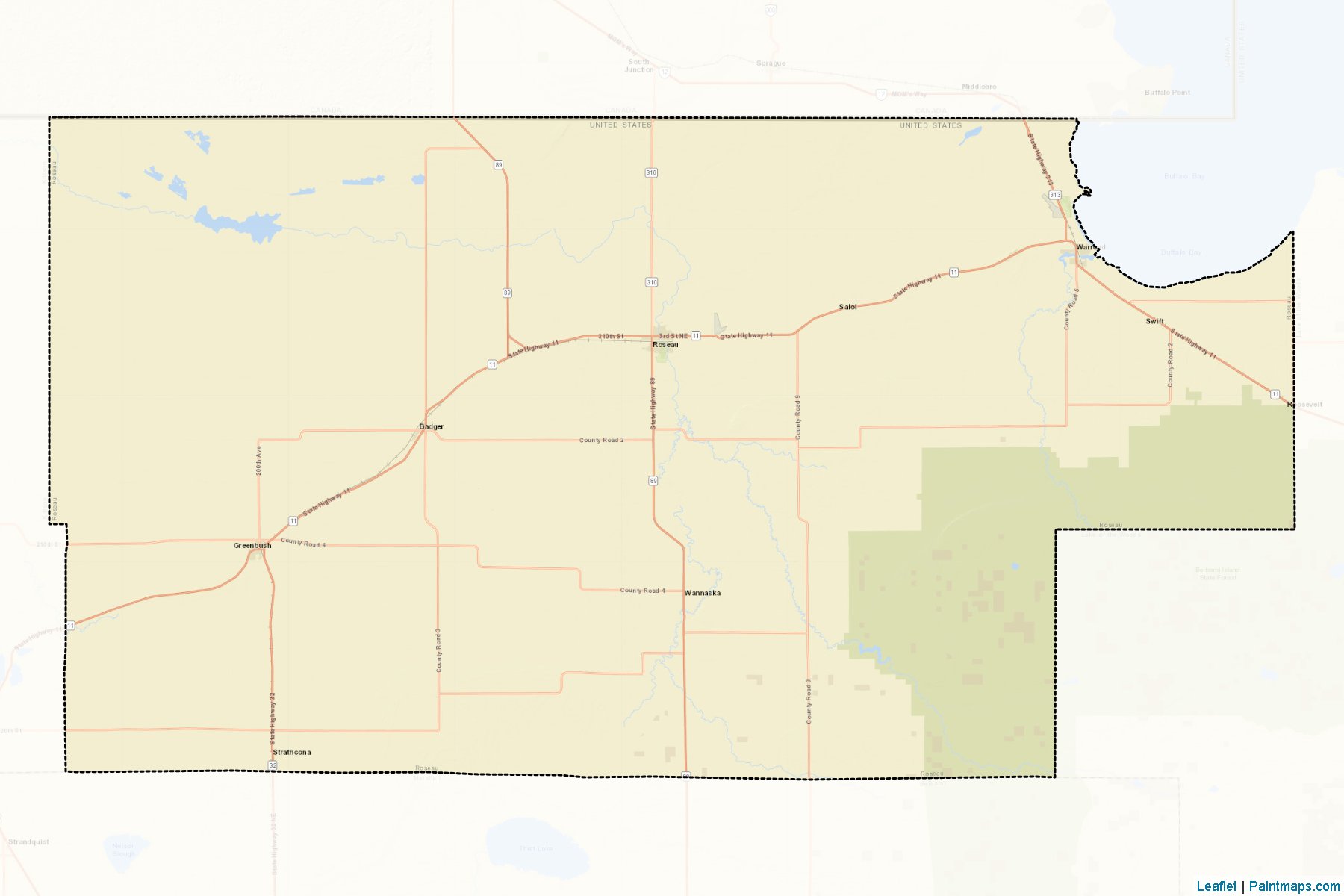 Roseau (Minnesota) Map Cropping Samples-2