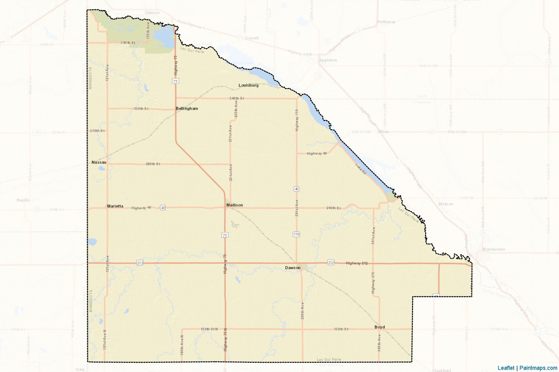 Lac qui Parle (Minnesota) Map Cropping Samples-2