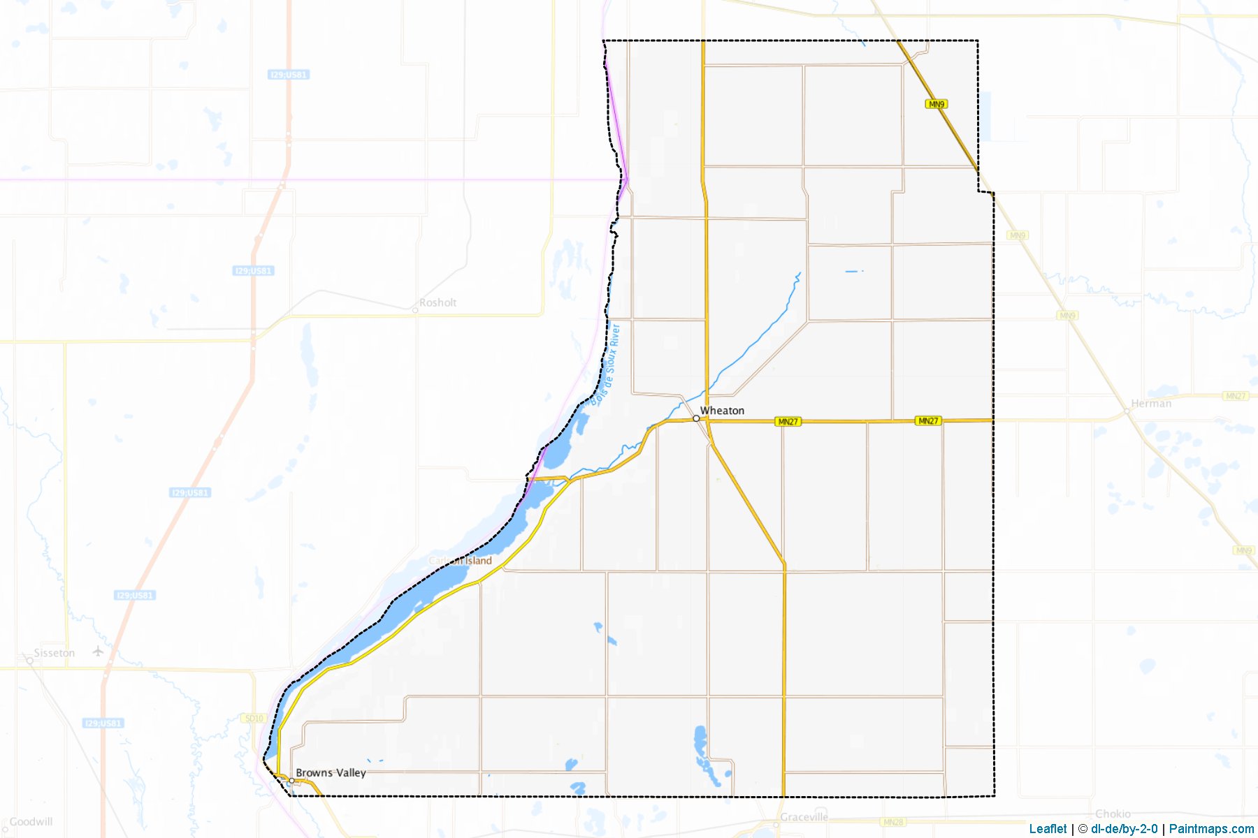 Muestras de recorte de mapas Traverse (Minnesota)-1