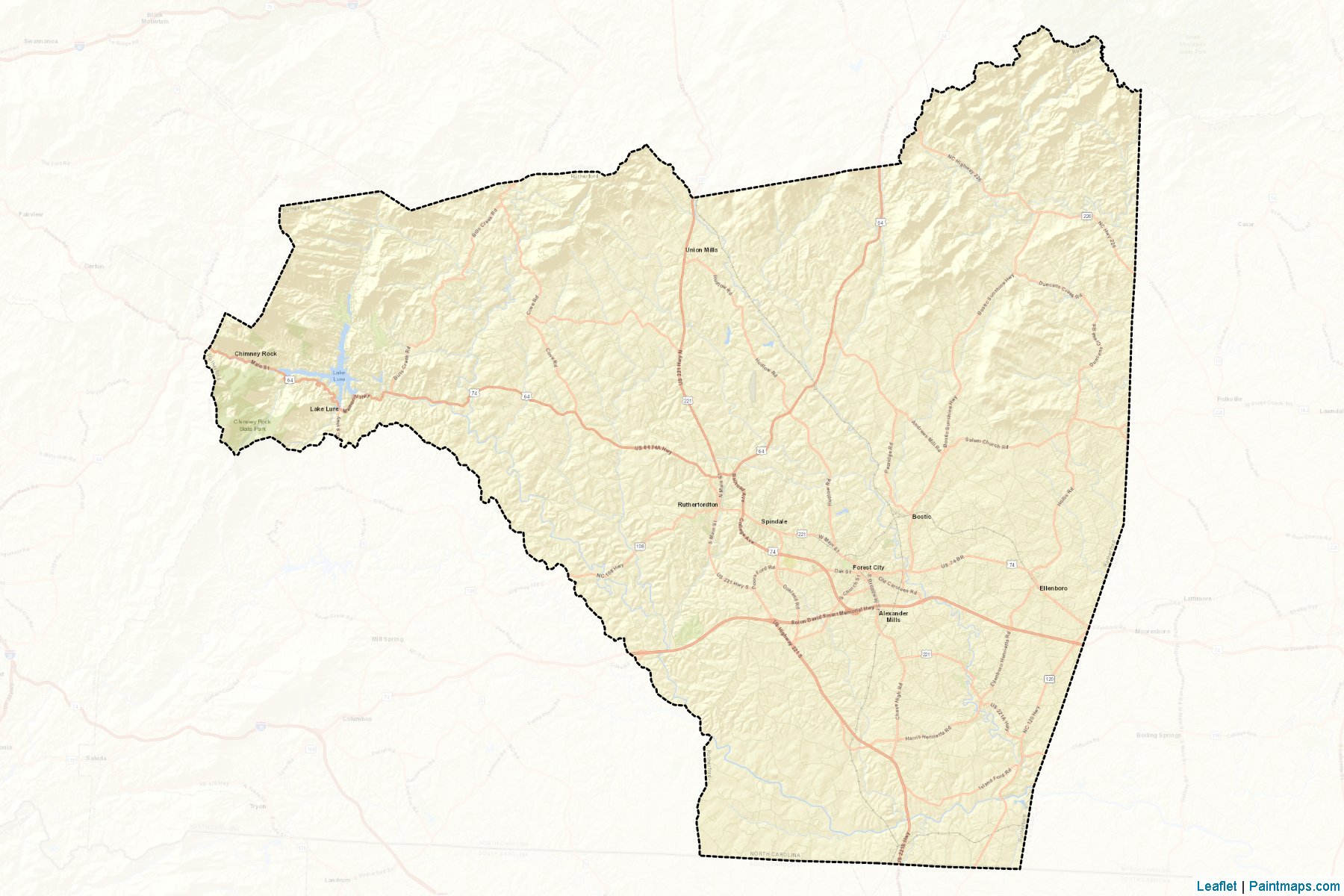 Rutherford (North Carolina) Map Cropping Samples-2