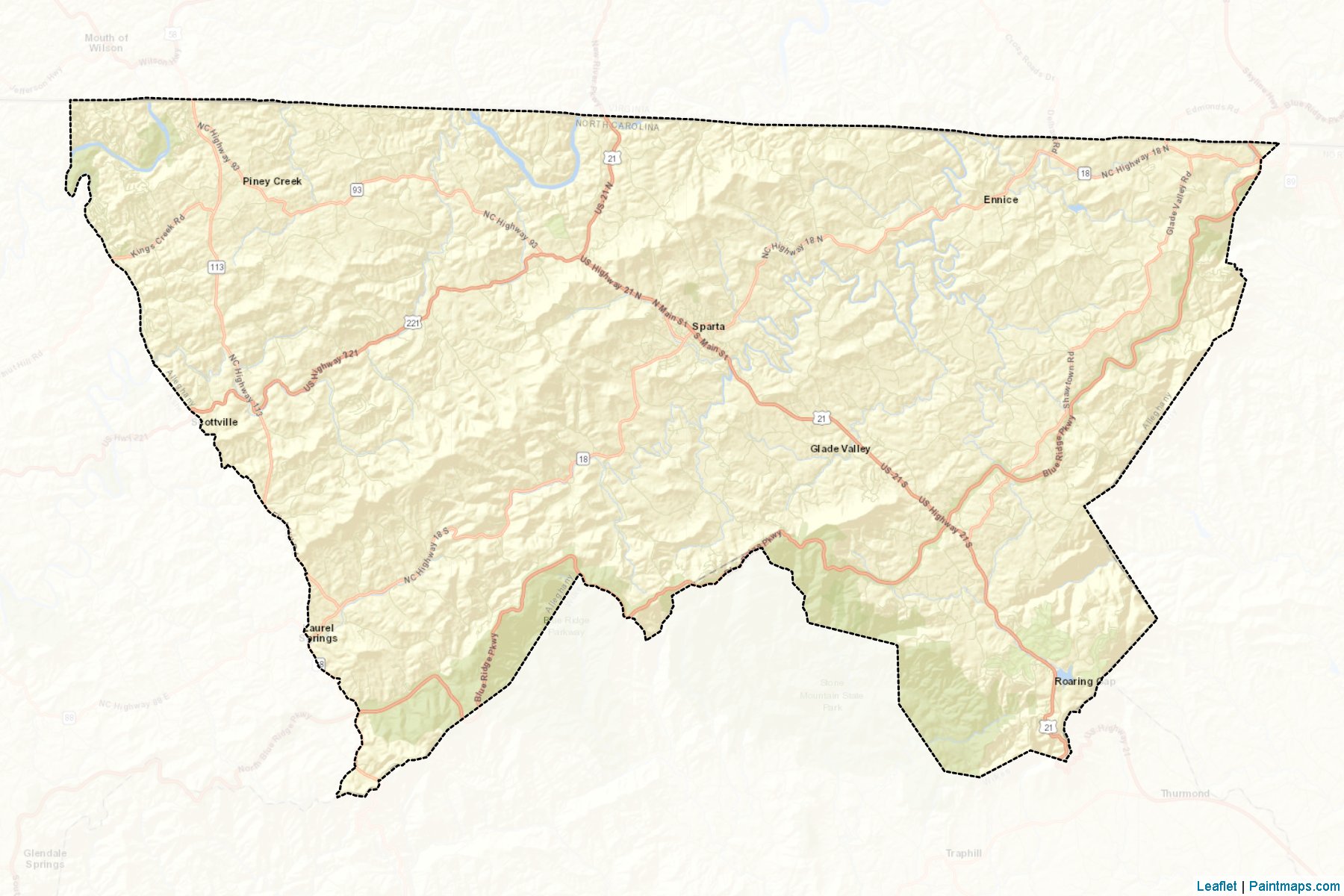 Alleghany (North Carolina) Map Cropping Samples-2