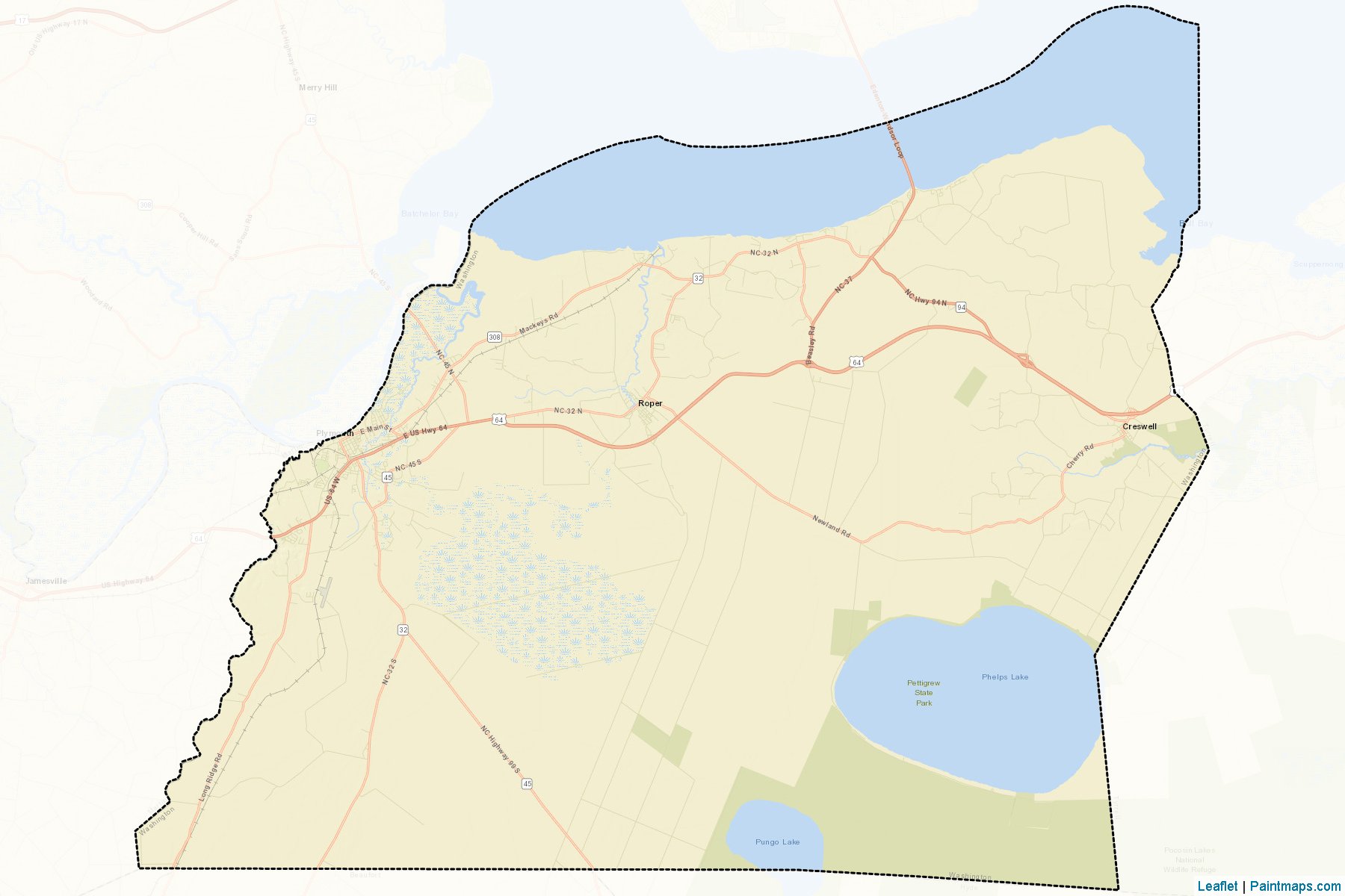 Muestras de recorte de mapas Washington (North Carolina)-2