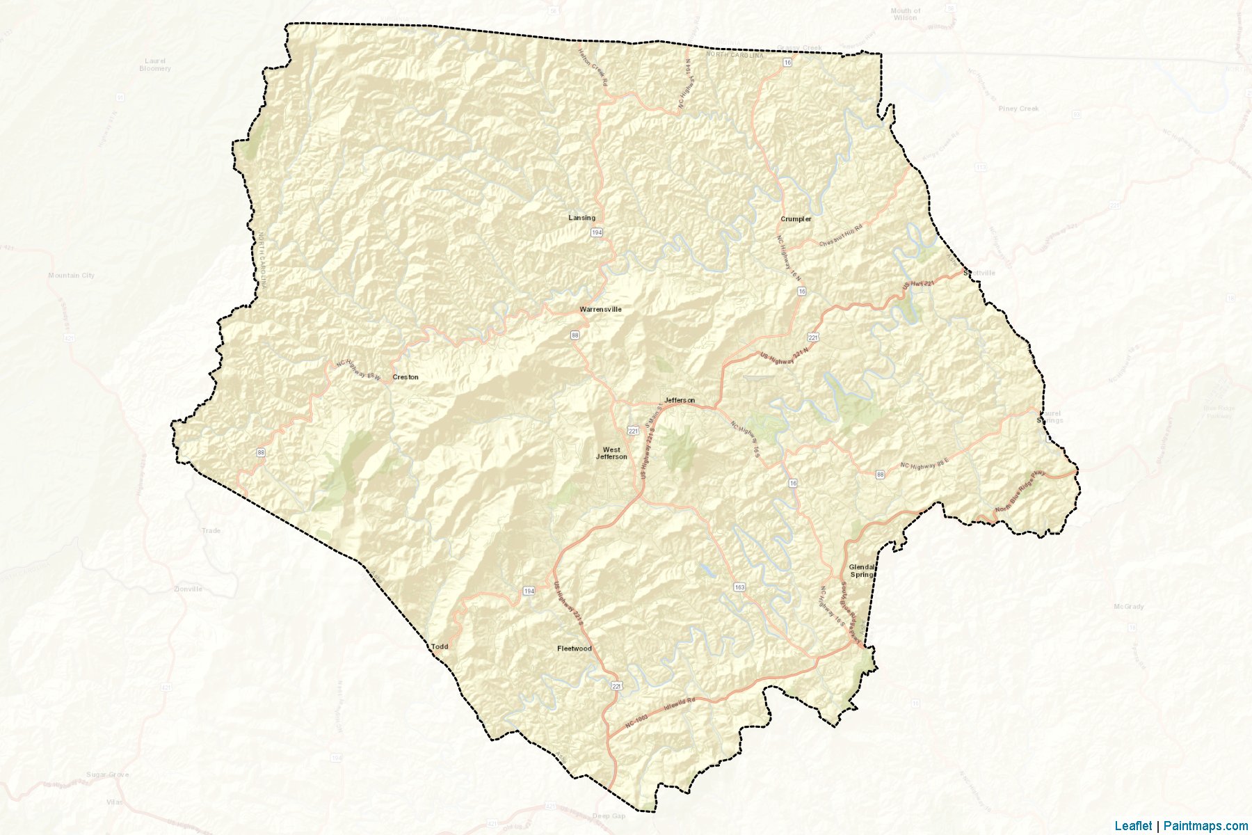 Ashe (North Carolina) Map Cropping Samples-2