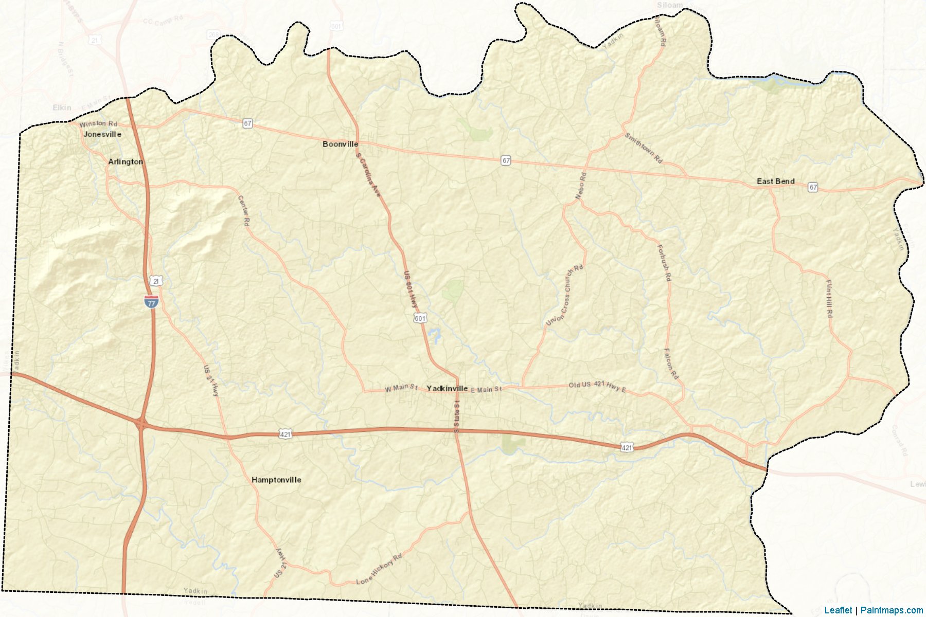 Muestras de recorte de mapas Yadkin (North Carolina)-2