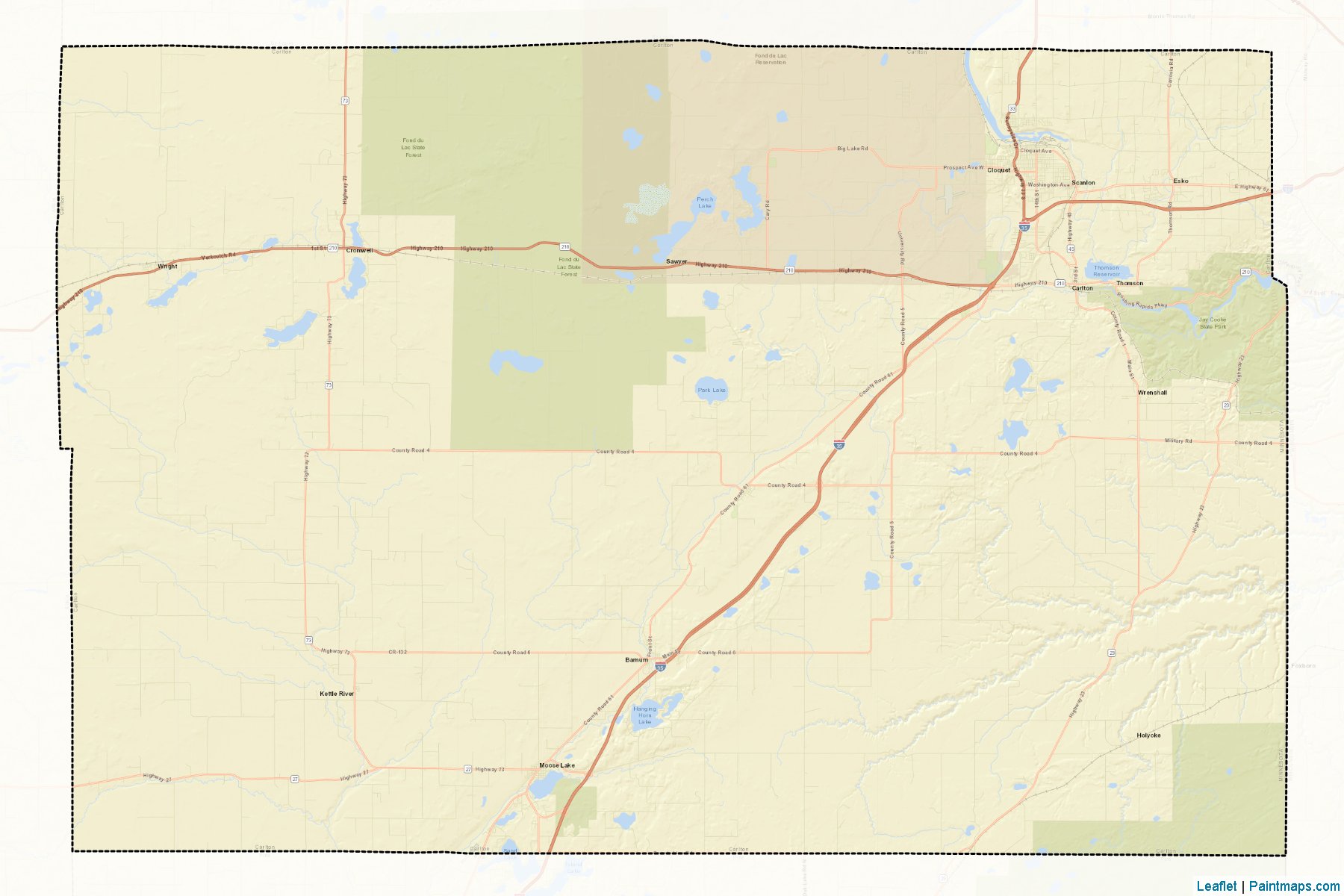 Muestras de recorte de mapas Carlton (Minnesota)-2