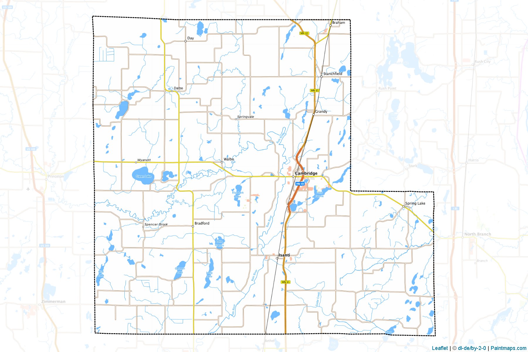 Isanti County (Minnesota) Haritası Örnekleri-1