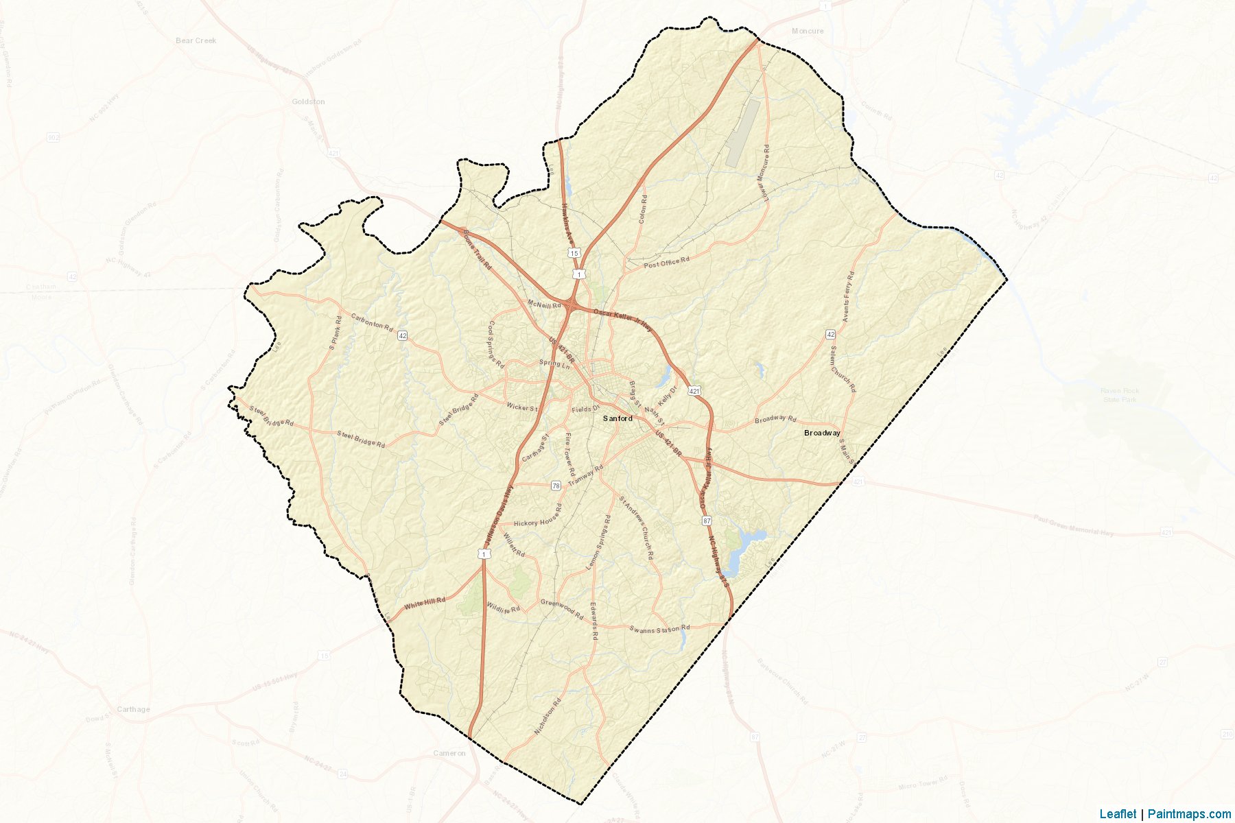 Muestras de recorte de mapas Lee (North Carolina)-2