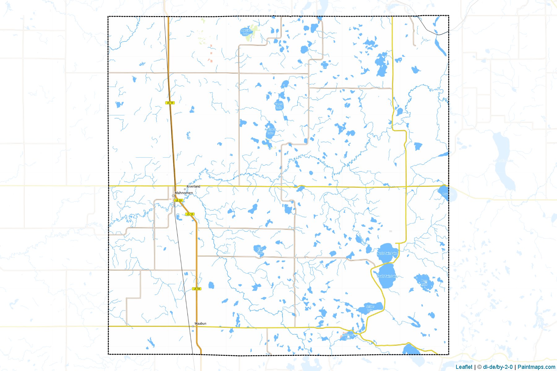 Muestras de recorte de mapas Mahnomen (Minnesota)-1