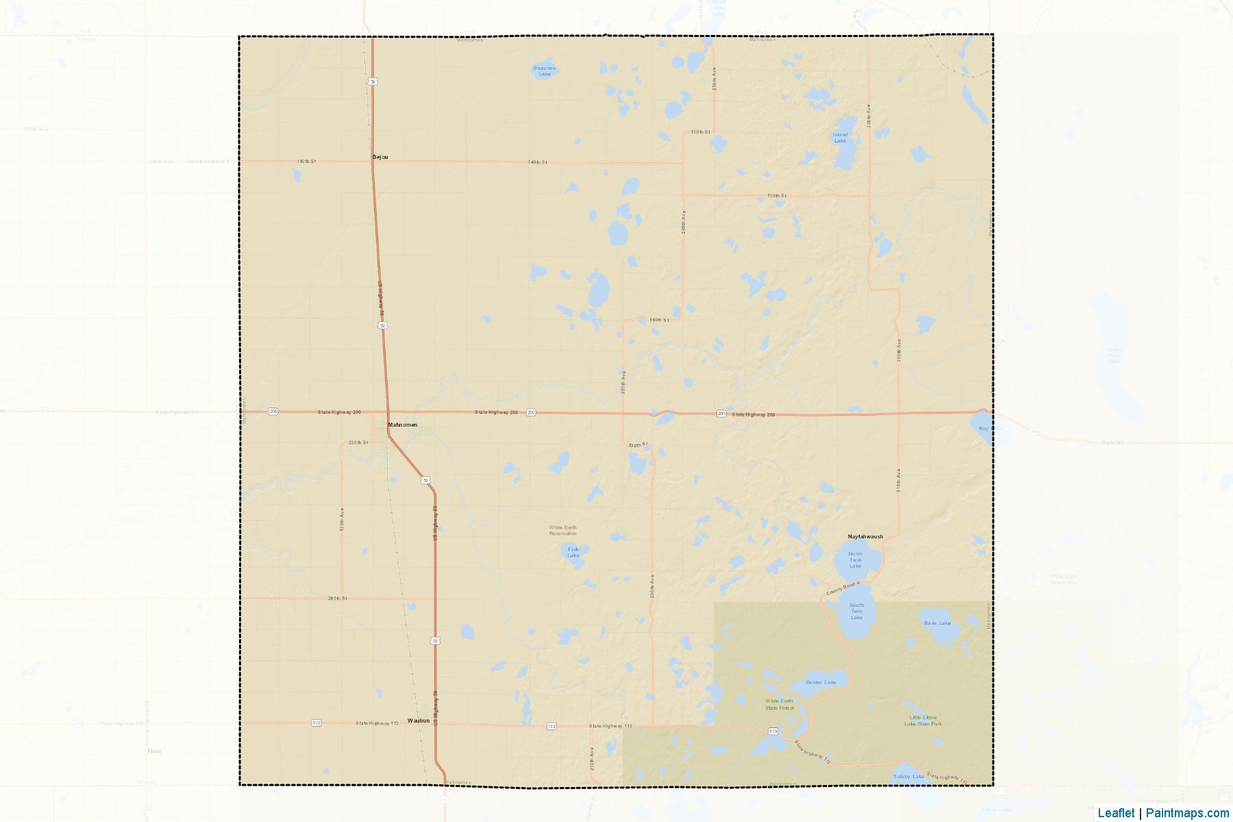 Muestras de recorte de mapas Mahnomen (Minnesota)-2