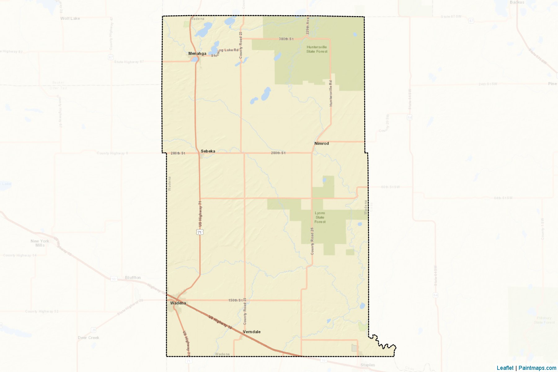 Wadena (Minnesota) Map Cropping Samples-2