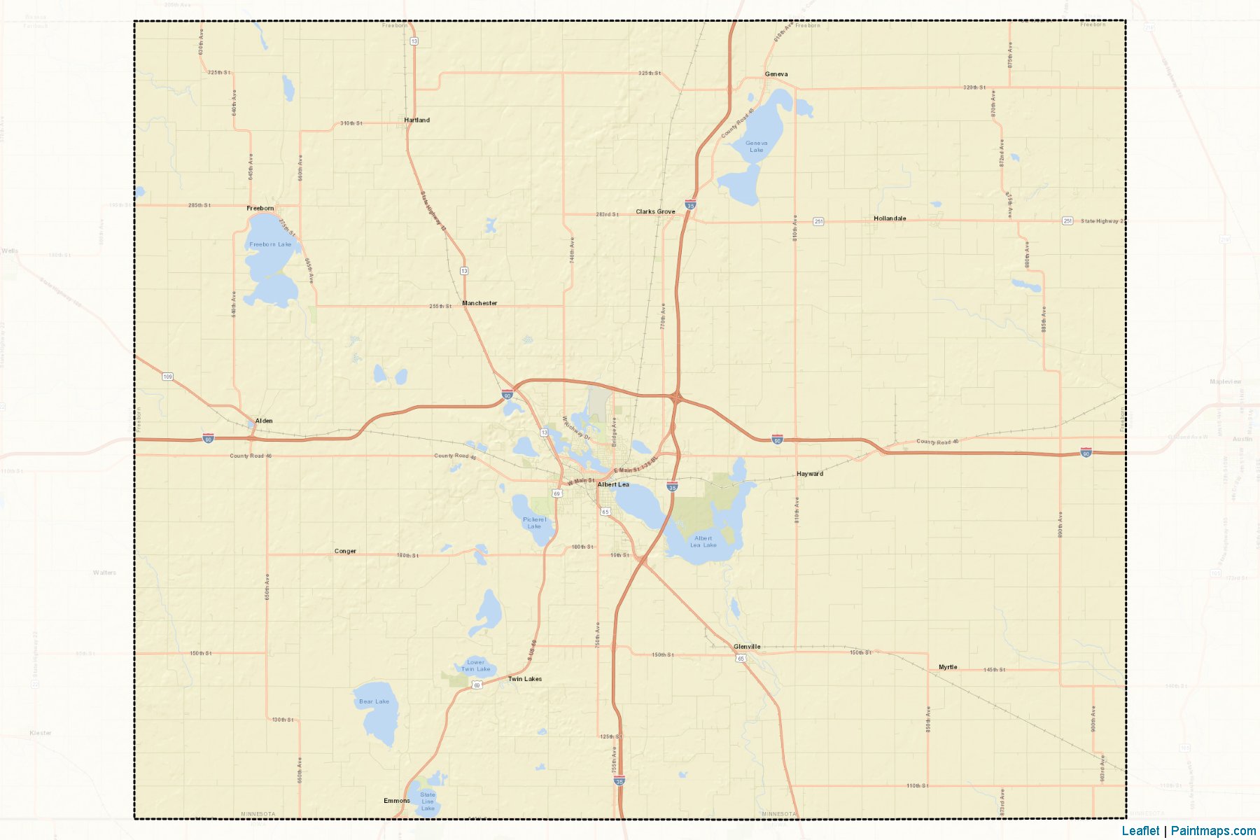 Freeborn (Minnesota) Map Cropping Samples-2