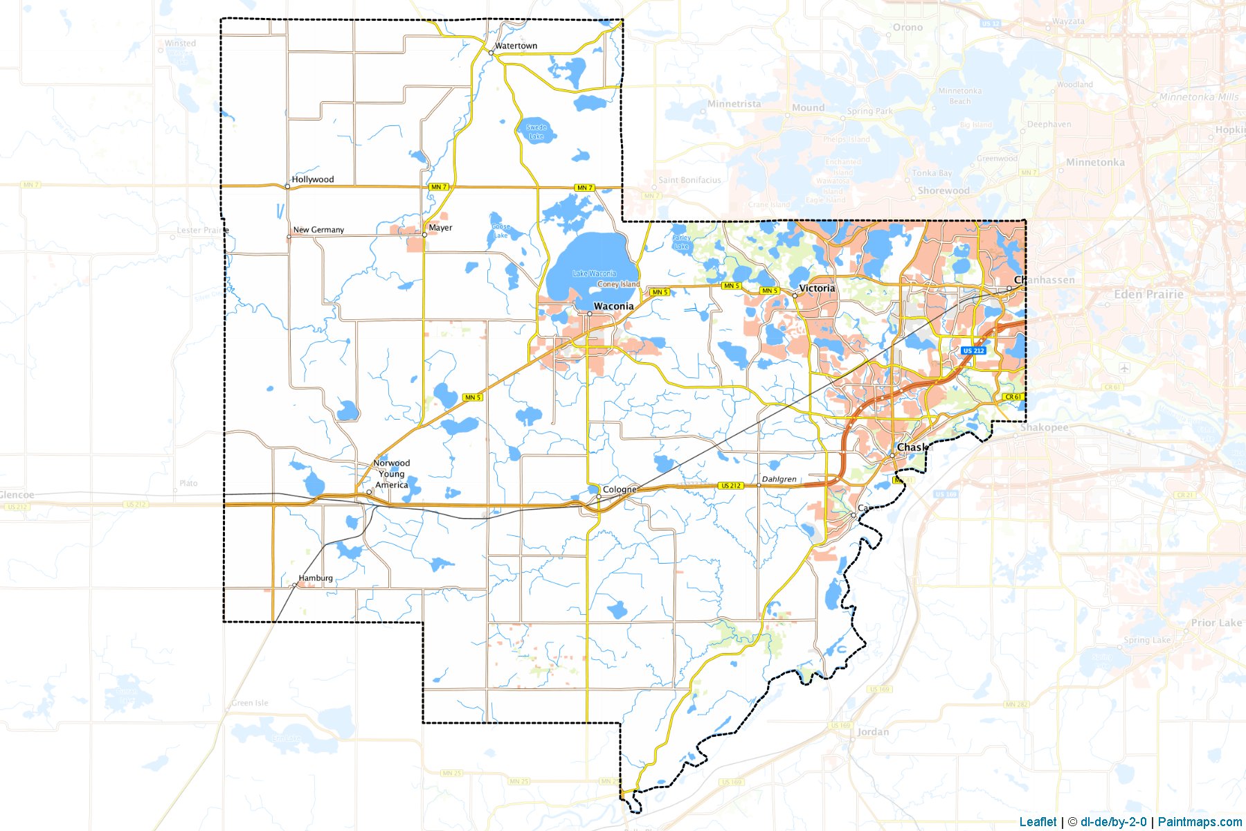 Carver County (Minnesota) Haritası Örnekleri-1