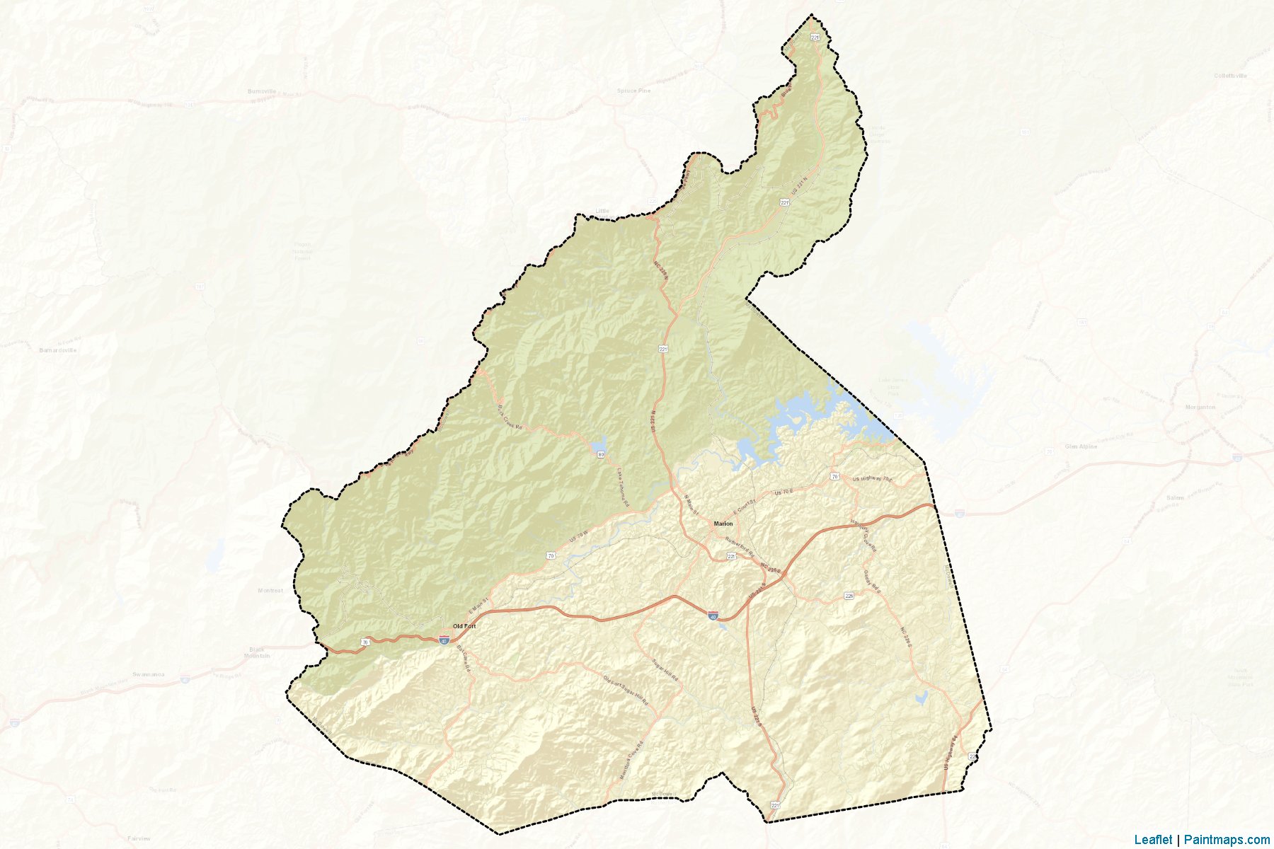 McDowell (North Carolina) Map Cropping Samples-2