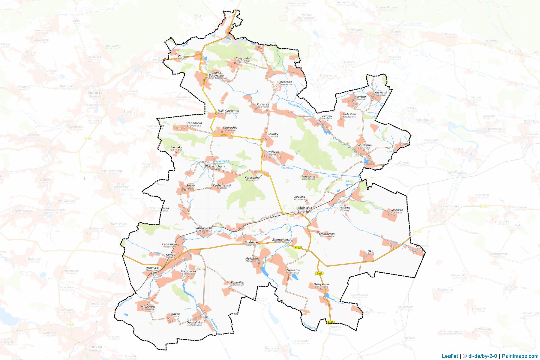 Muestras de recorte de mapas Bilohirskyi (Khmelnytskyi)-1