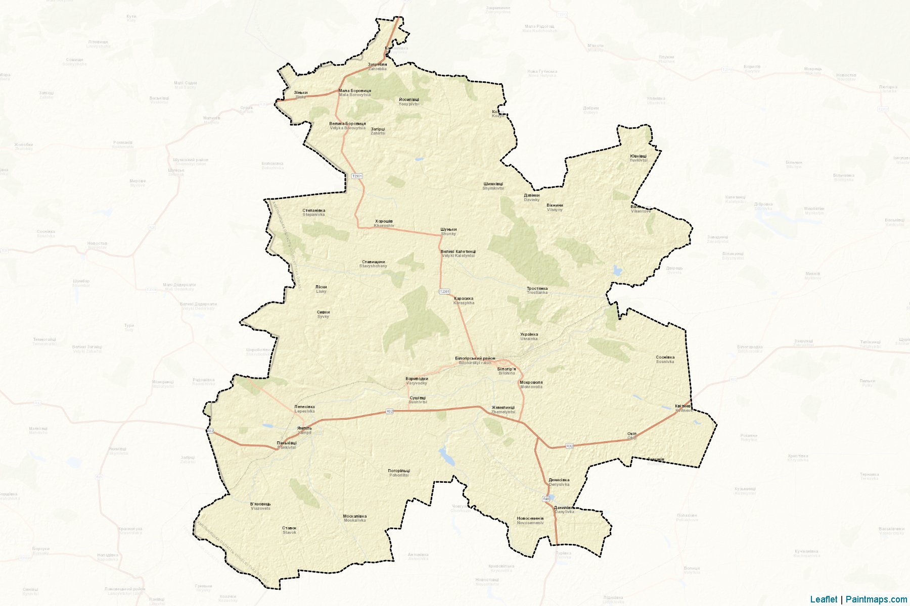 Muestras de recorte de mapas Bilohirskyi (Khmelnytskyi)-2