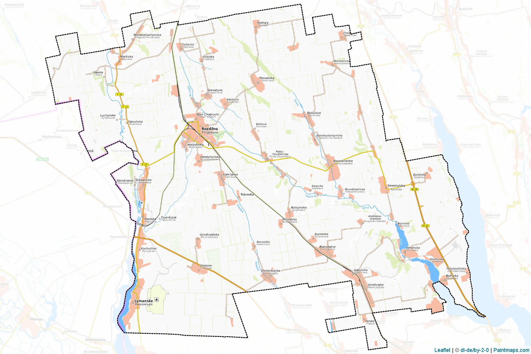 Muestras de recorte de mapas Rozdilnianskyi (Odessa)-1