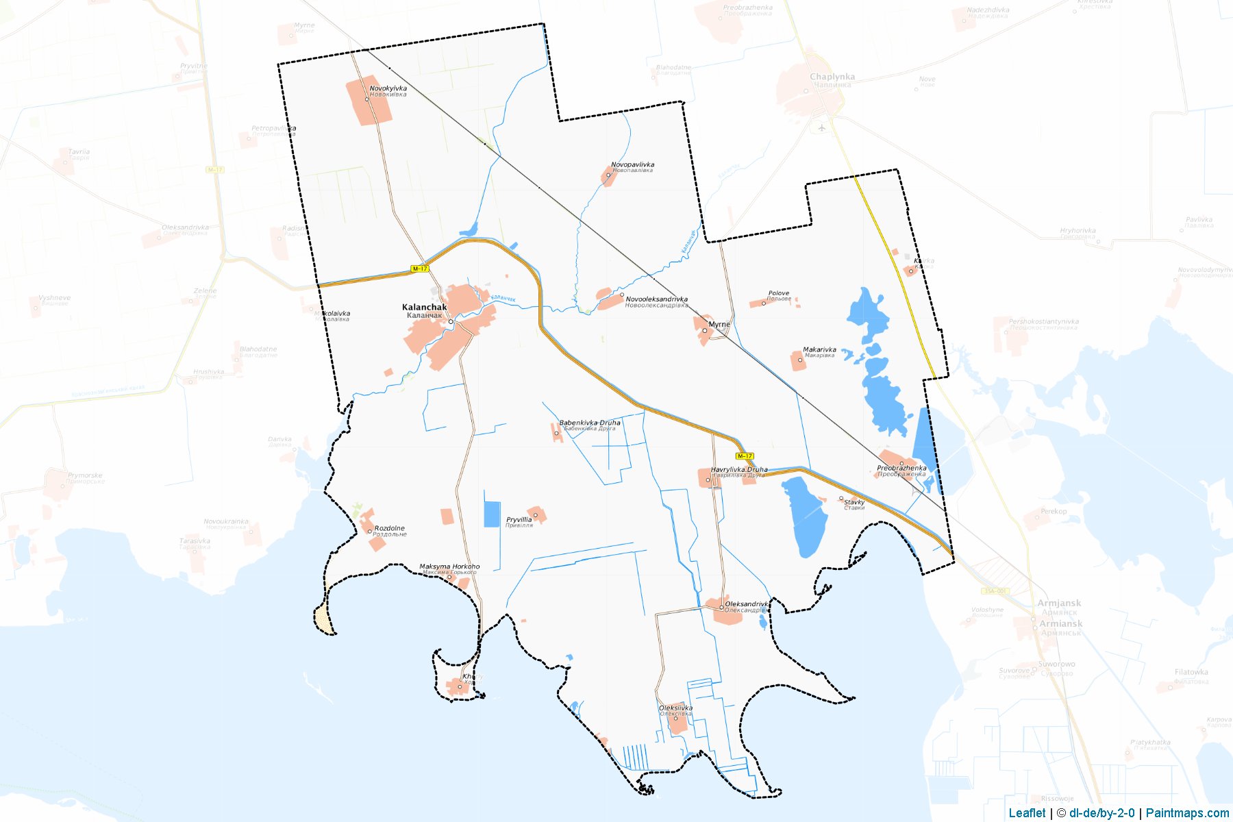 Muestras de recorte de mapas Kalanchatskyi (Kherson)-1