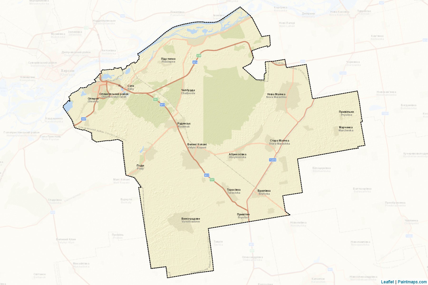 Muestras de recorte de mapas Tsiurupynskyi (Kherson)-2