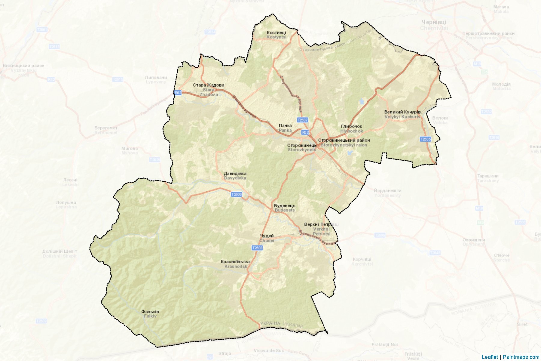 Muestras de recorte de mapas Storozhynetskyi (Chernivtsi)-2