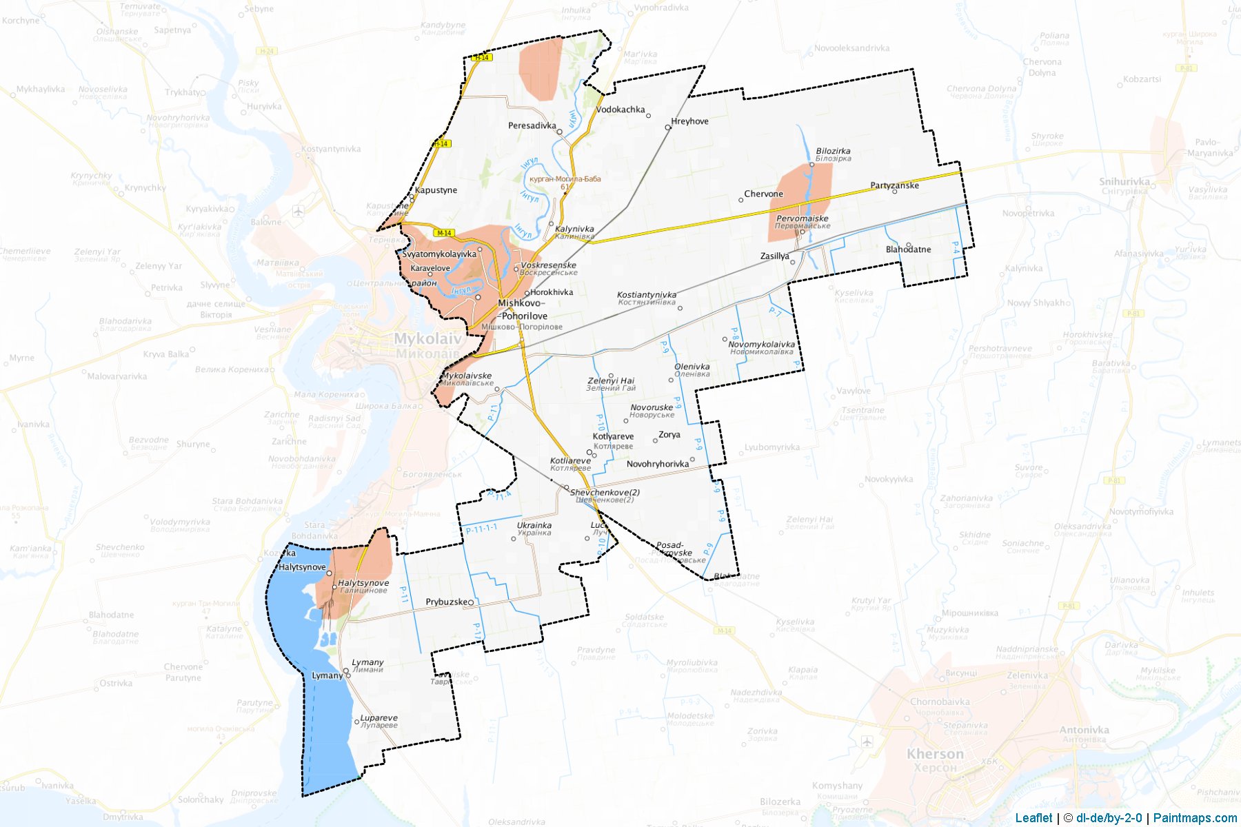 Muestras de recorte de mapas Zhovtnevyi (Mykolaiv)-1