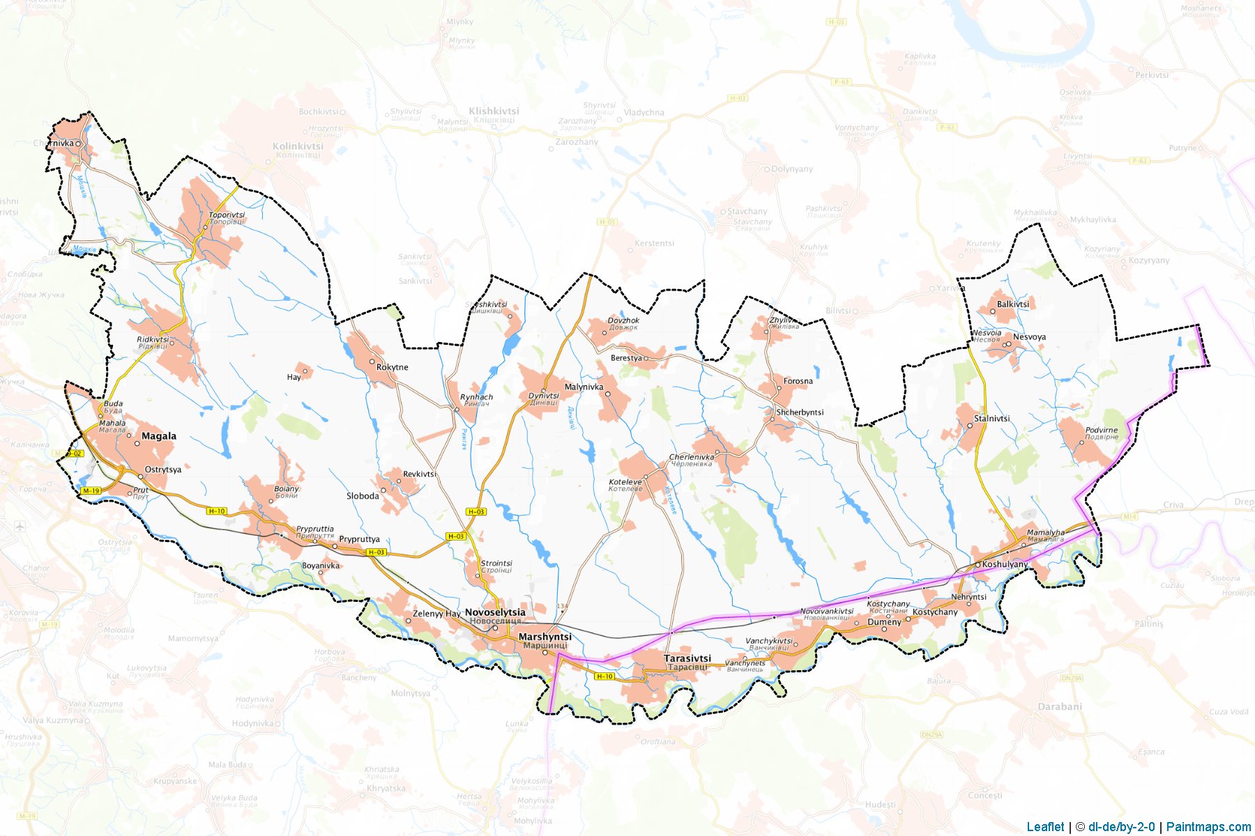 Muestras de recorte de mapas Novoselytskyi (Chernivtsi)-1