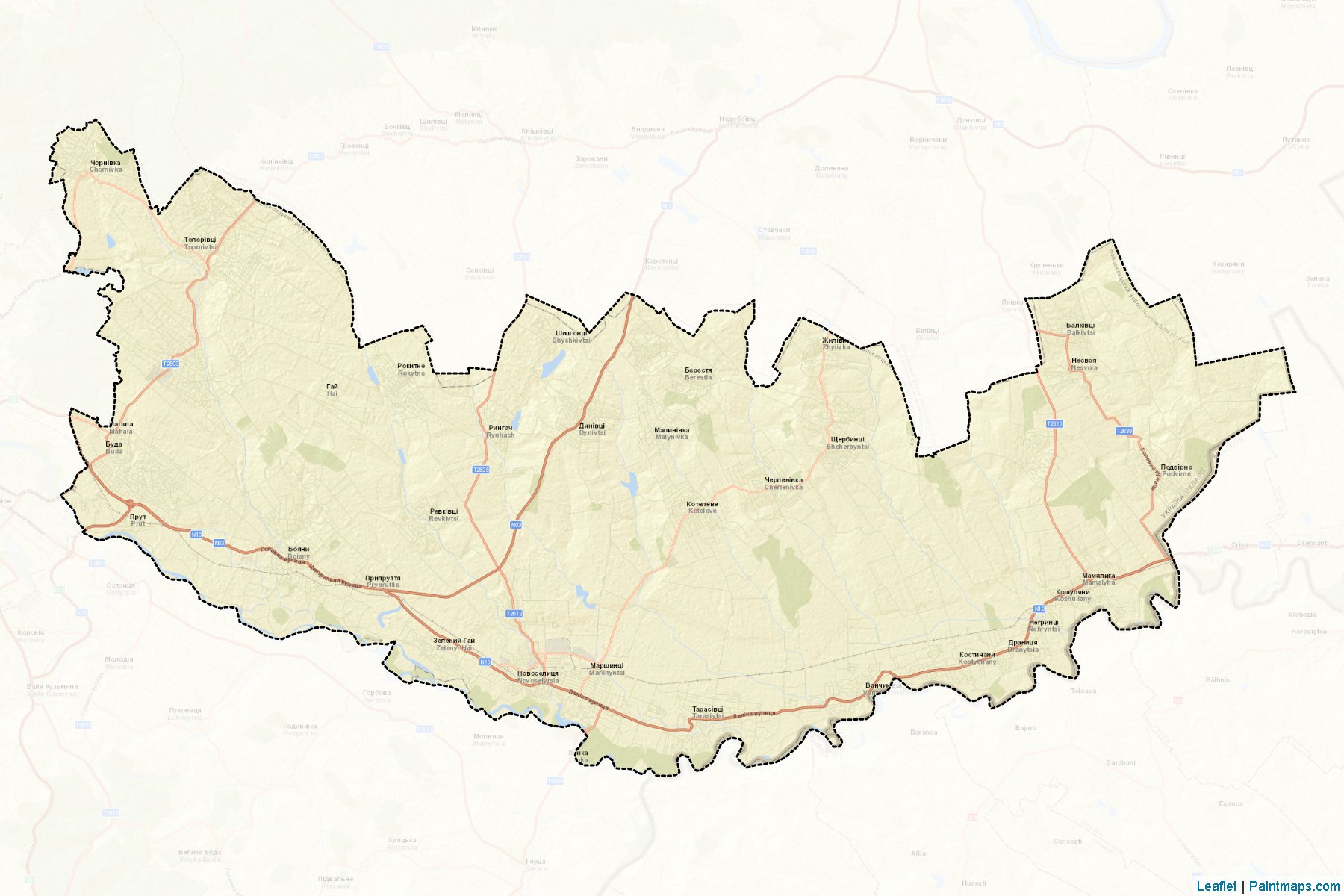 Muestras de recorte de mapas Novoselytskyi (Chernivtsi)-2