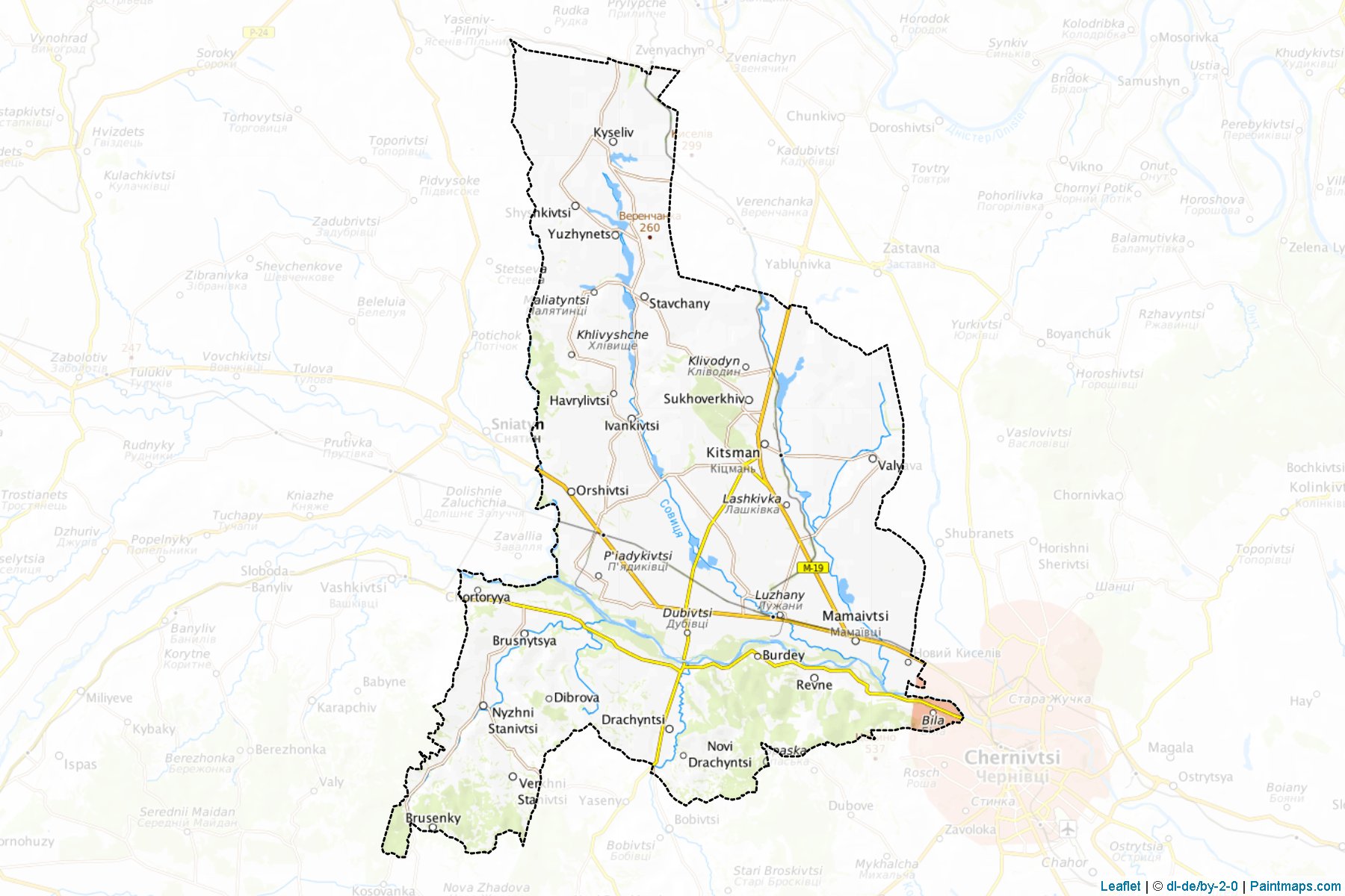 Muestras de recorte de mapas Kitsmanskyi (Chernivtsi)-1