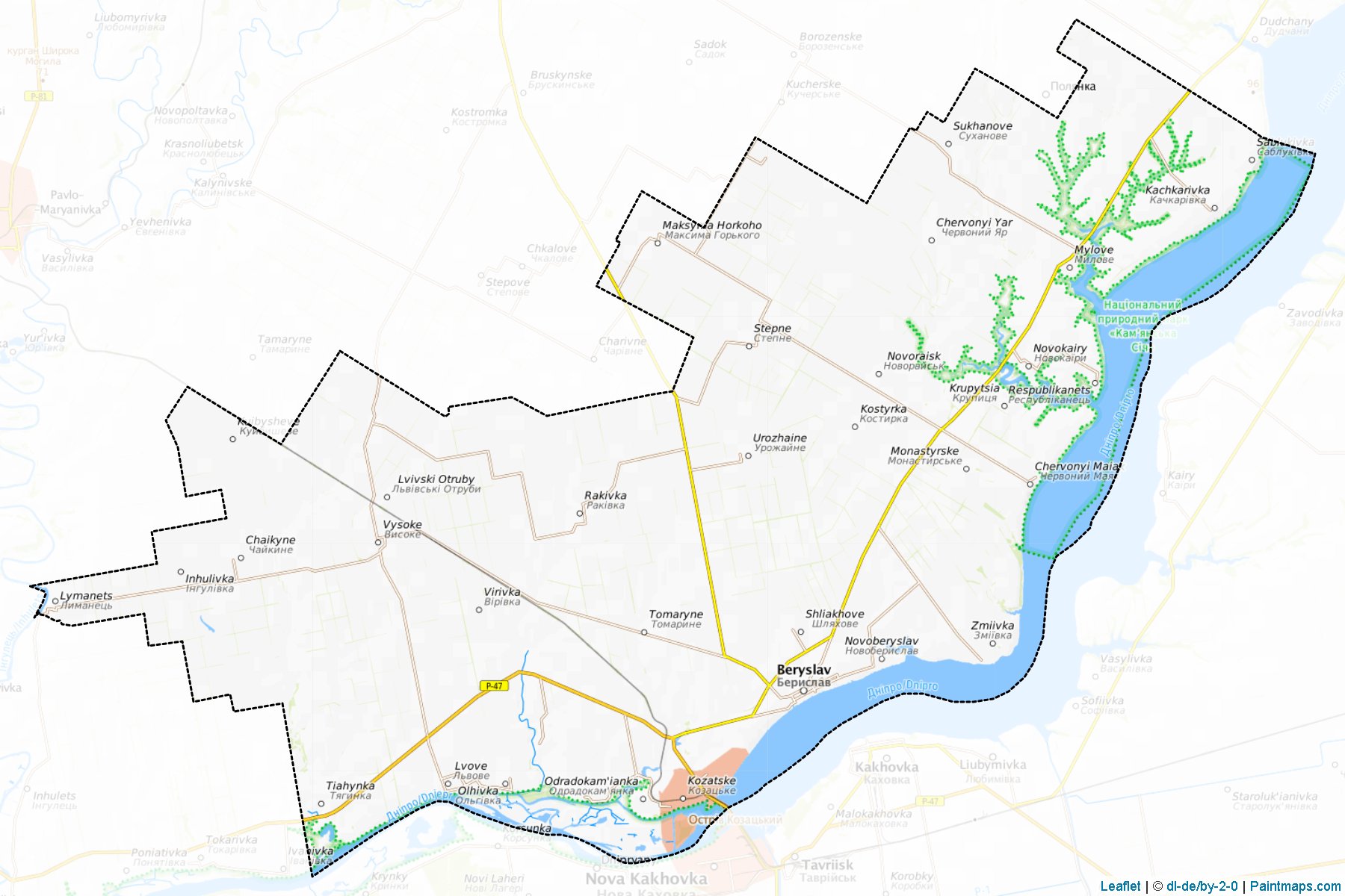 Muestras de recorte de mapas Beryslavskyi (Kherson)-1