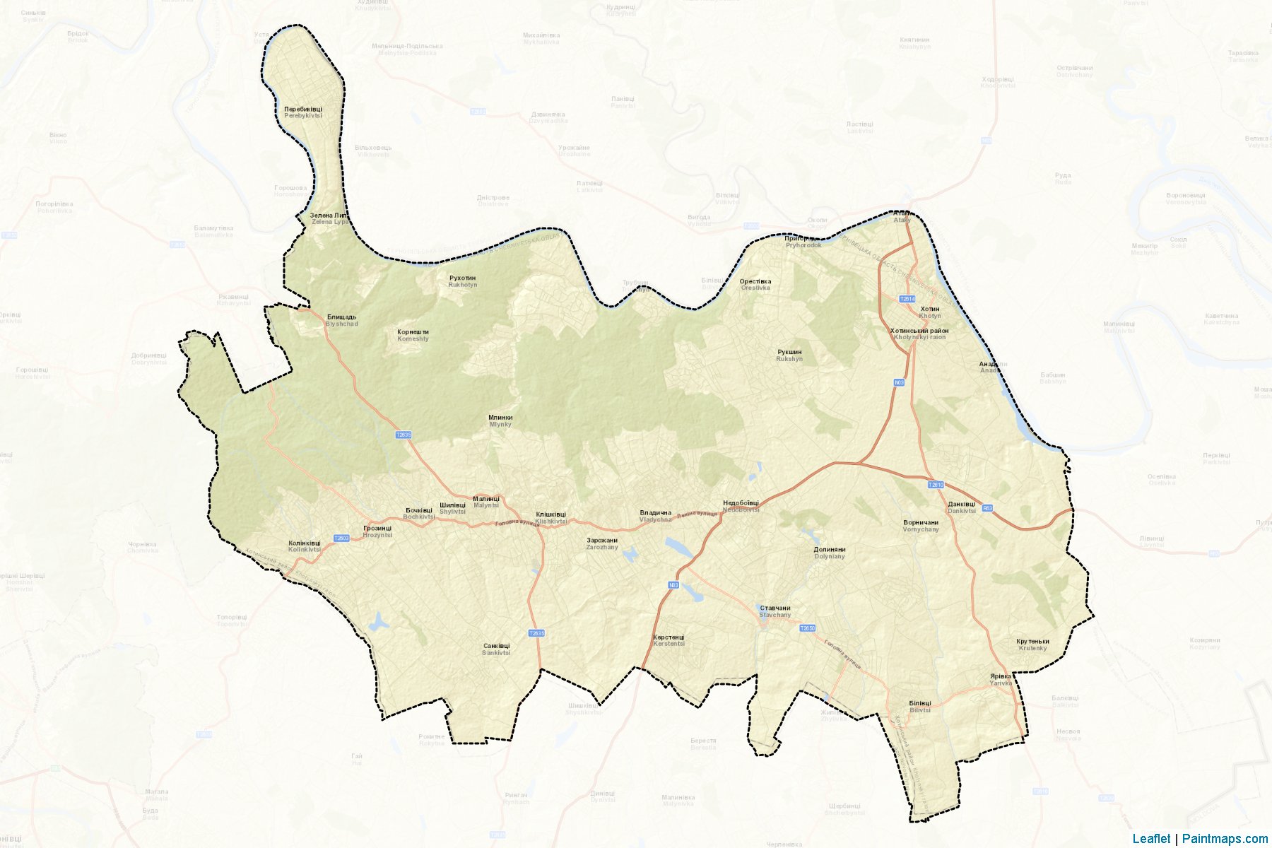 Muestras de recorte de mapas Khotynskyi (Chernivtsi)-2