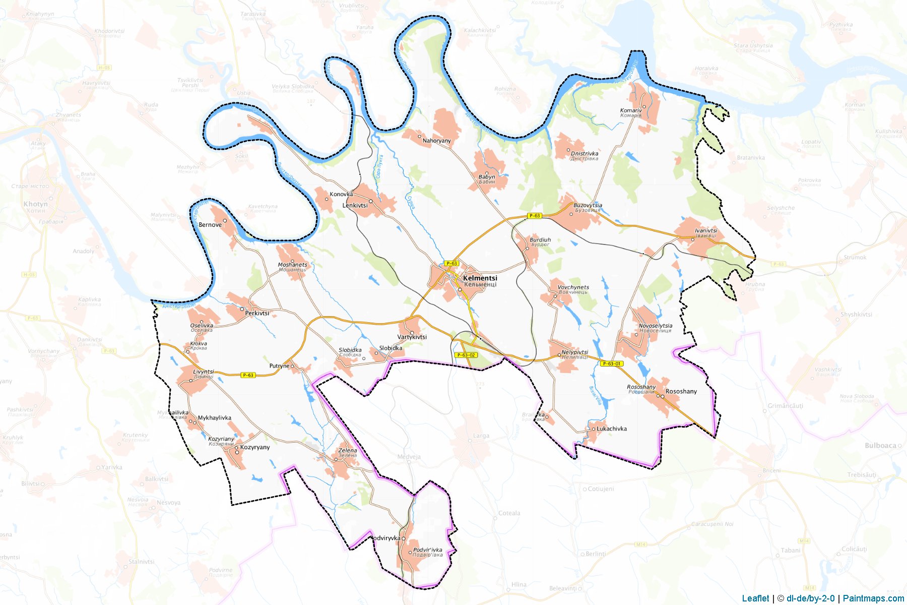 Muestras de recorte de mapas Kelmenetskyi (Chernivtsi)-1