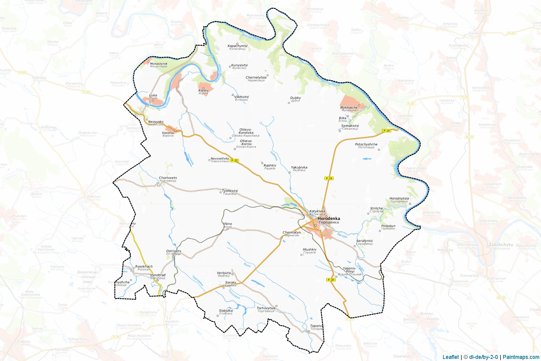 Muestras de recorte de mapas Horodenkivskyi (Ivano-Frankivs'k)-1