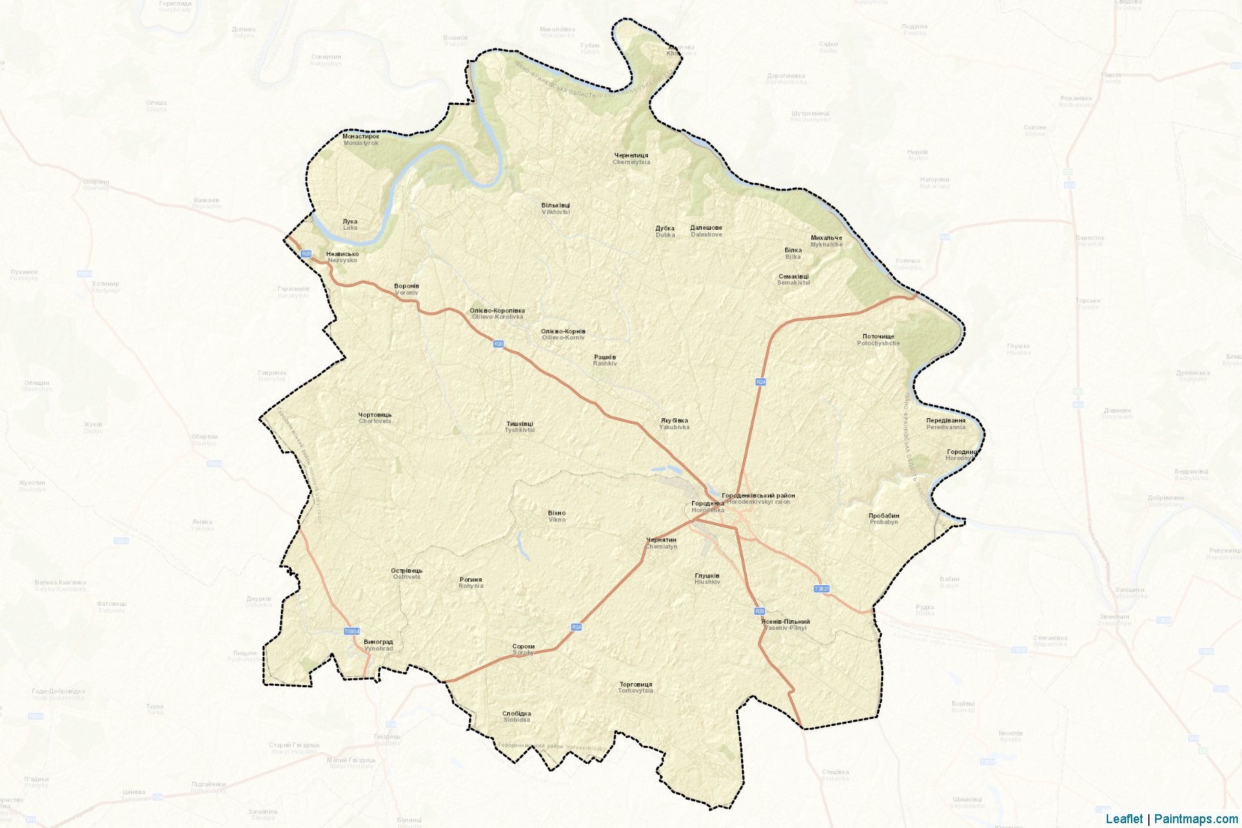 Muestras de recorte de mapas Horodenkivskyi (Ivano-Frankivs'k)-2