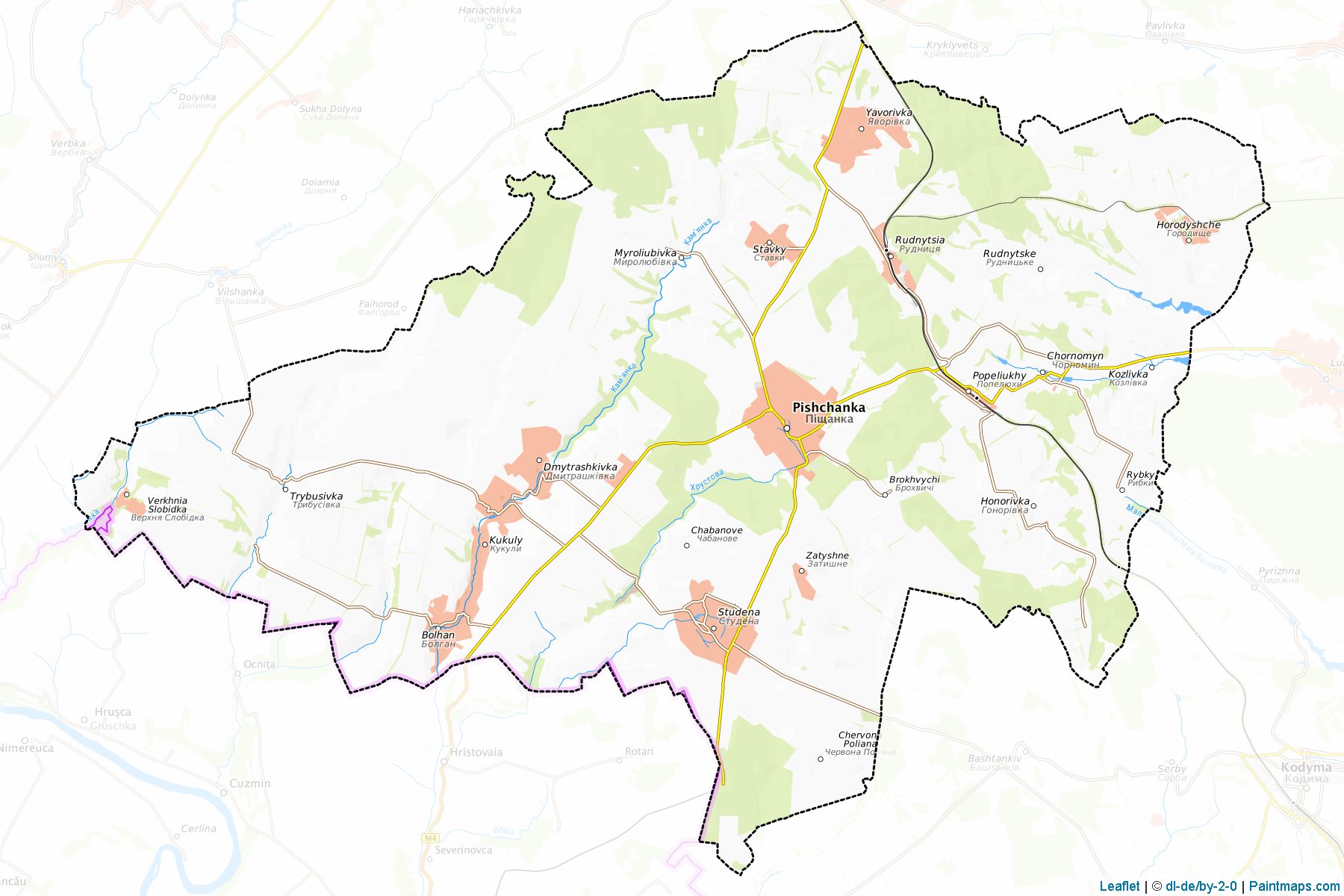 Muestras de recorte de mapas Pishchanskyi (Vinnytsia)-1