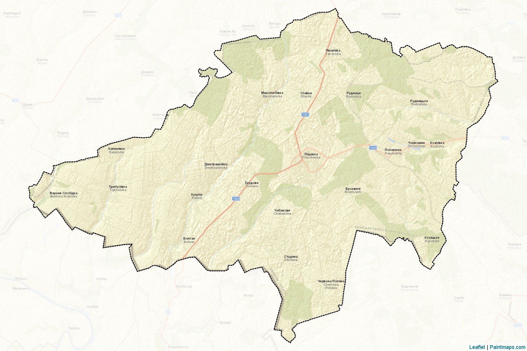 Muestras de recorte de mapas Pishchanskyi (Vinnytsia)-2