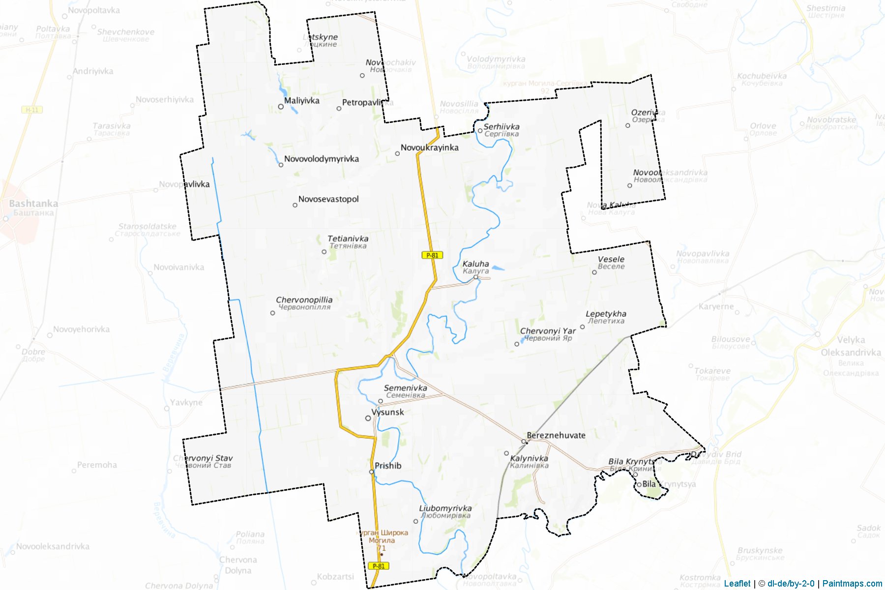 Muestras de recorte de mapas Bereznehuvatskyi (Mykolaiv)-1