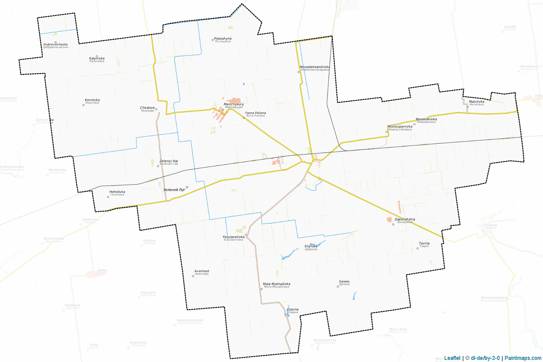 Muestras de recorte de mapas Veselivskyi (Zaporizhia)-1